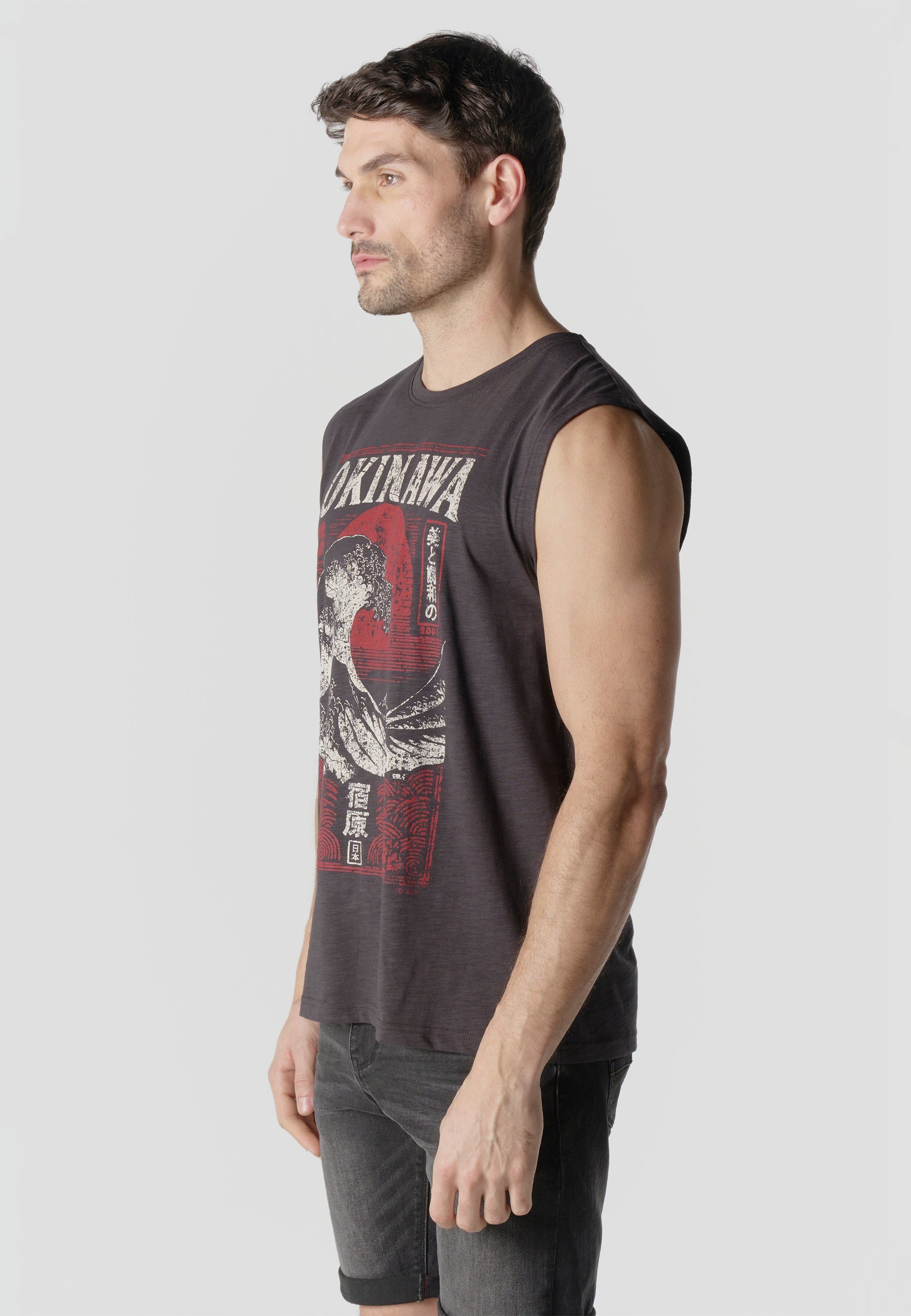 Camiseta Boxing Hombre Estampado Ola Japonesa – Koroshi Negra