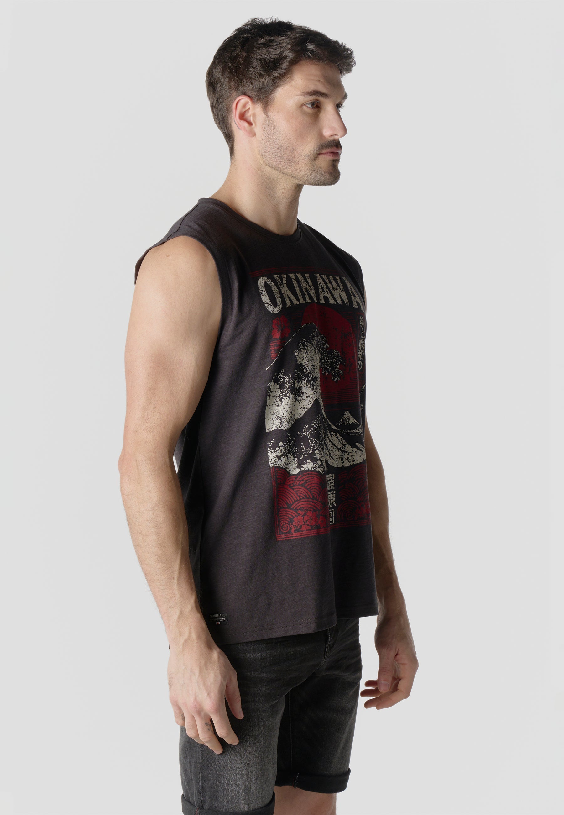Camiseta Boxing Hombre Estampado Ola Japonesa – Koroshi Negra