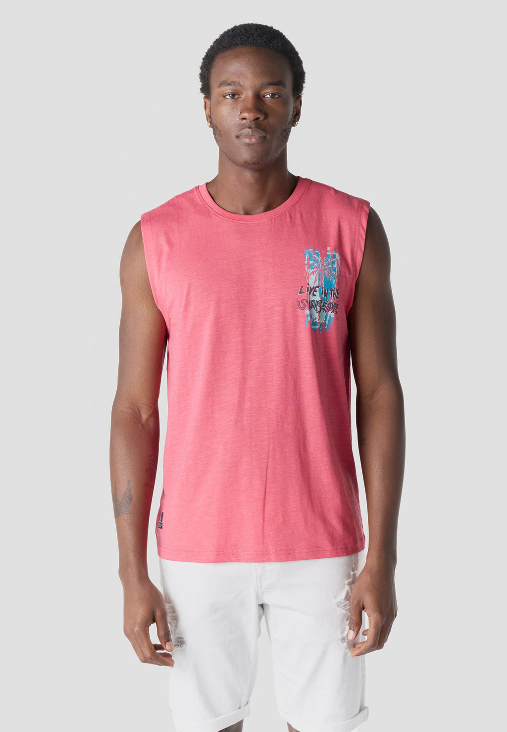 Camiseta Sin Mangas Estampado Californiano Hombre | KOROSHI
