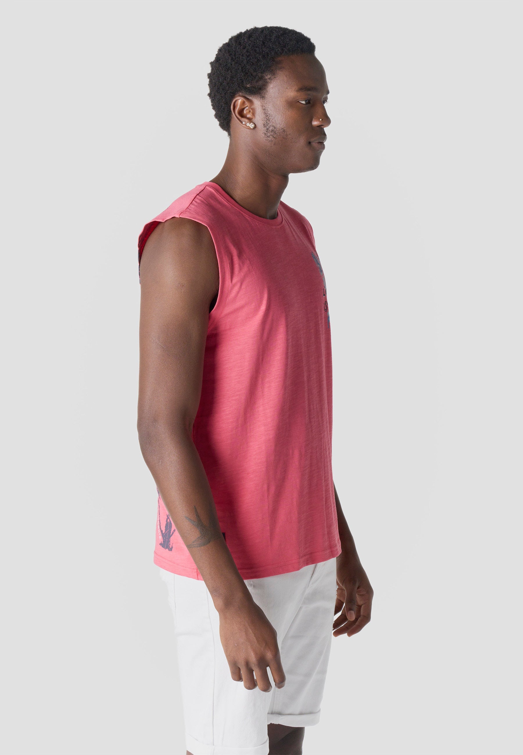 Camiseta Sin Mangas Estampado Californiano Hombre | KOROSHI