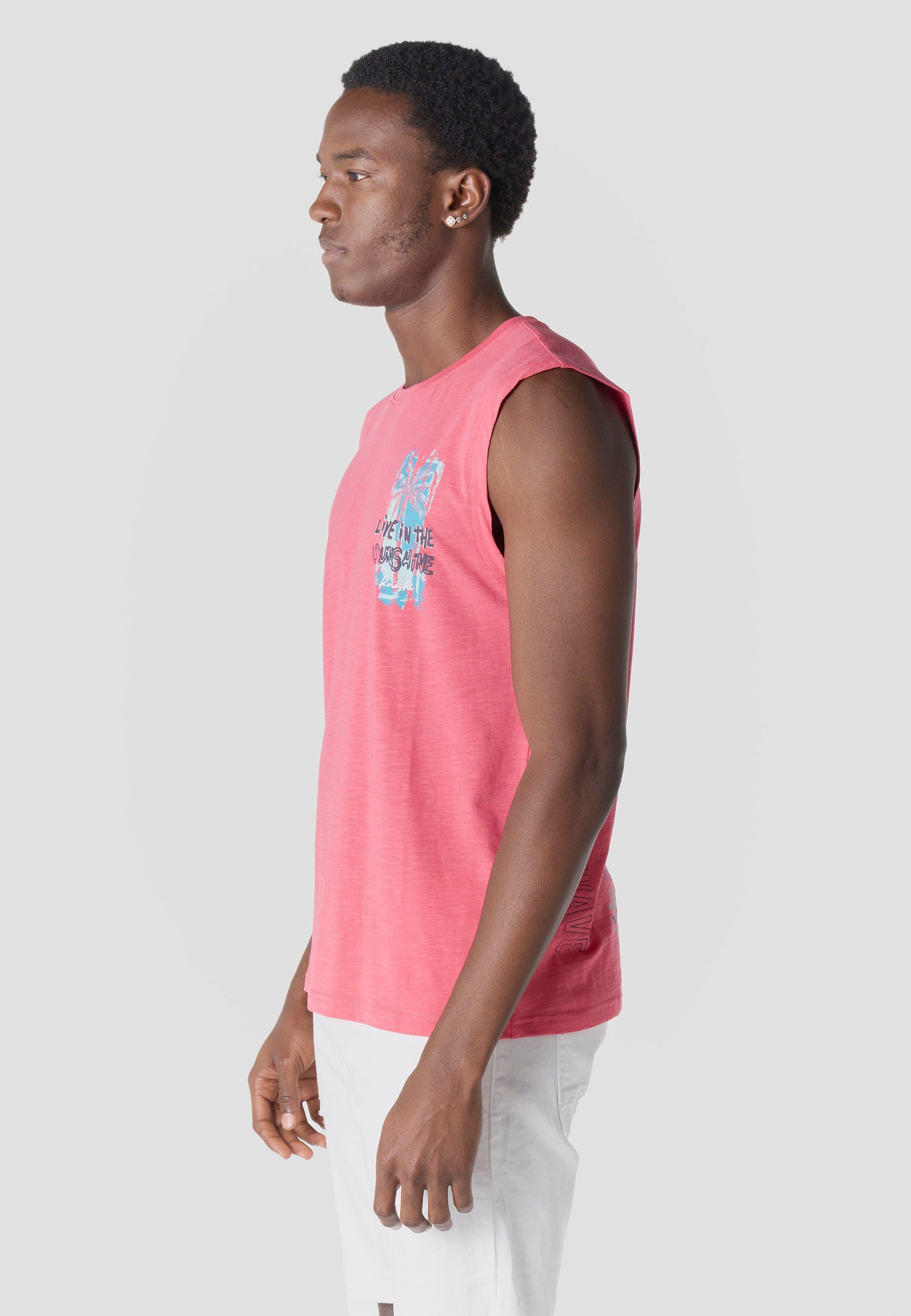 Camiseta Sin Mangas Estampado Californiano Hombre | KOROSHI