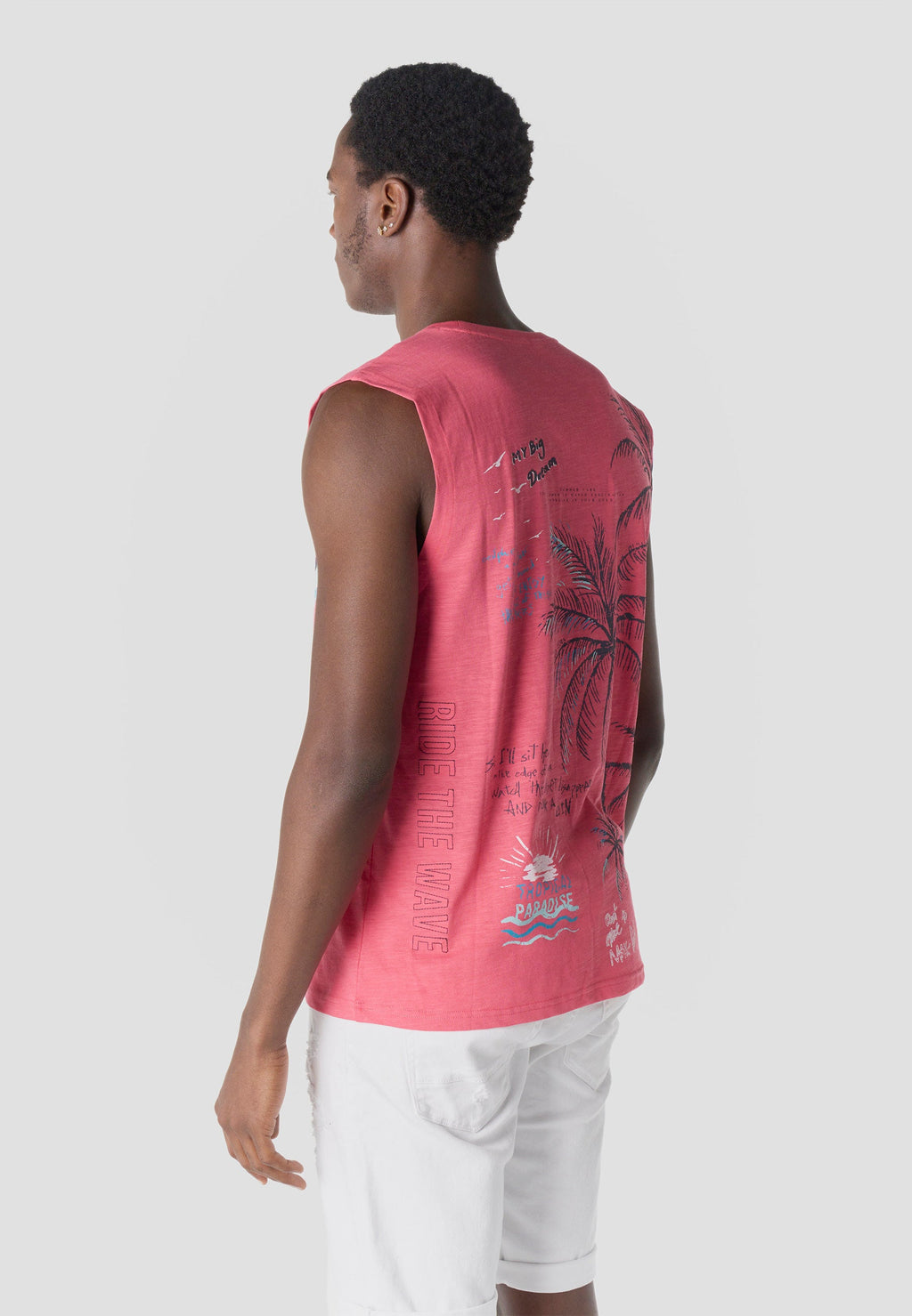 Camiseta Sin Mangas Estampado Californiano Hombre | KOROSHI