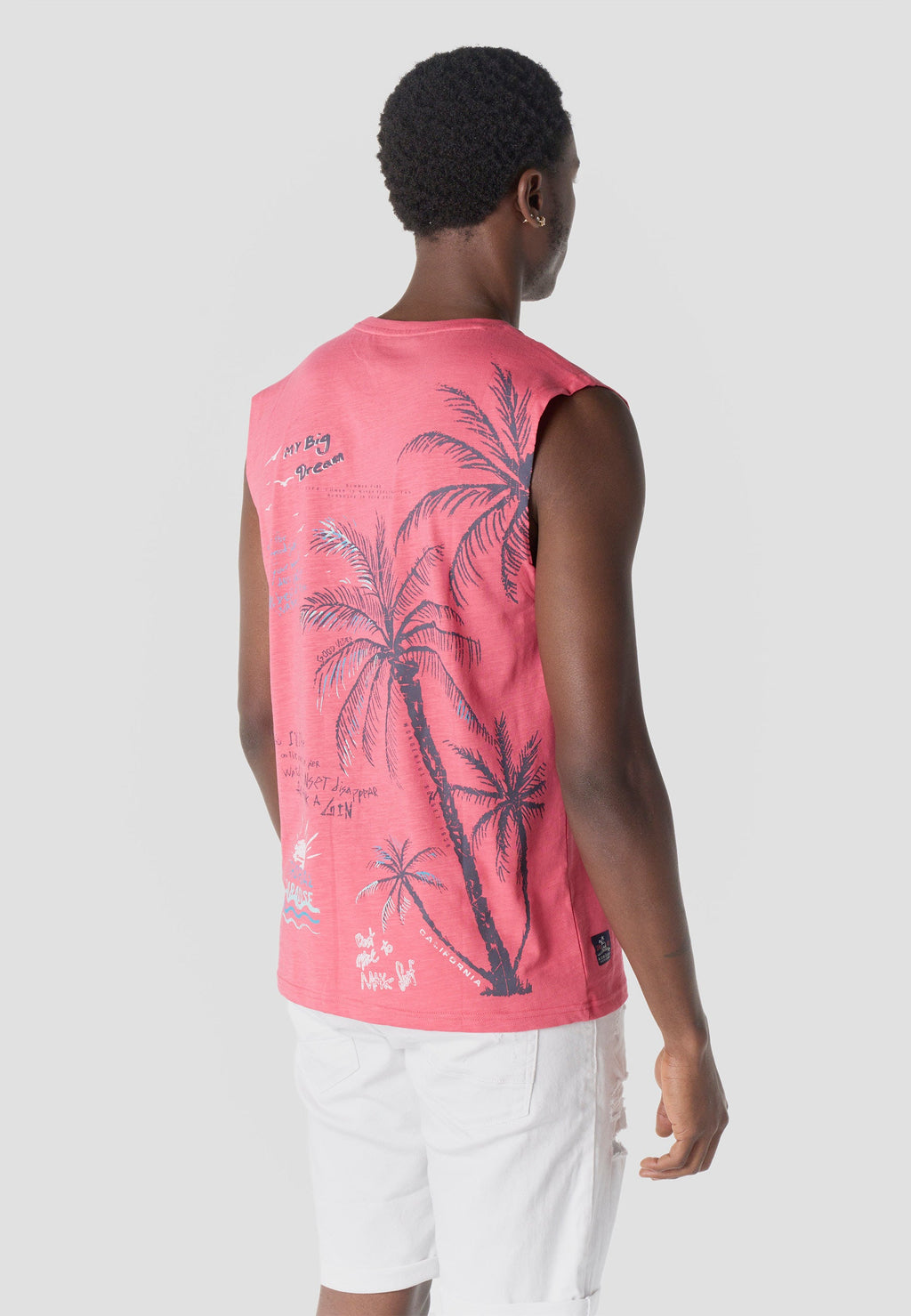 Camiseta Sin Mangas Estampado Californiano Hombre | KOROSHI
