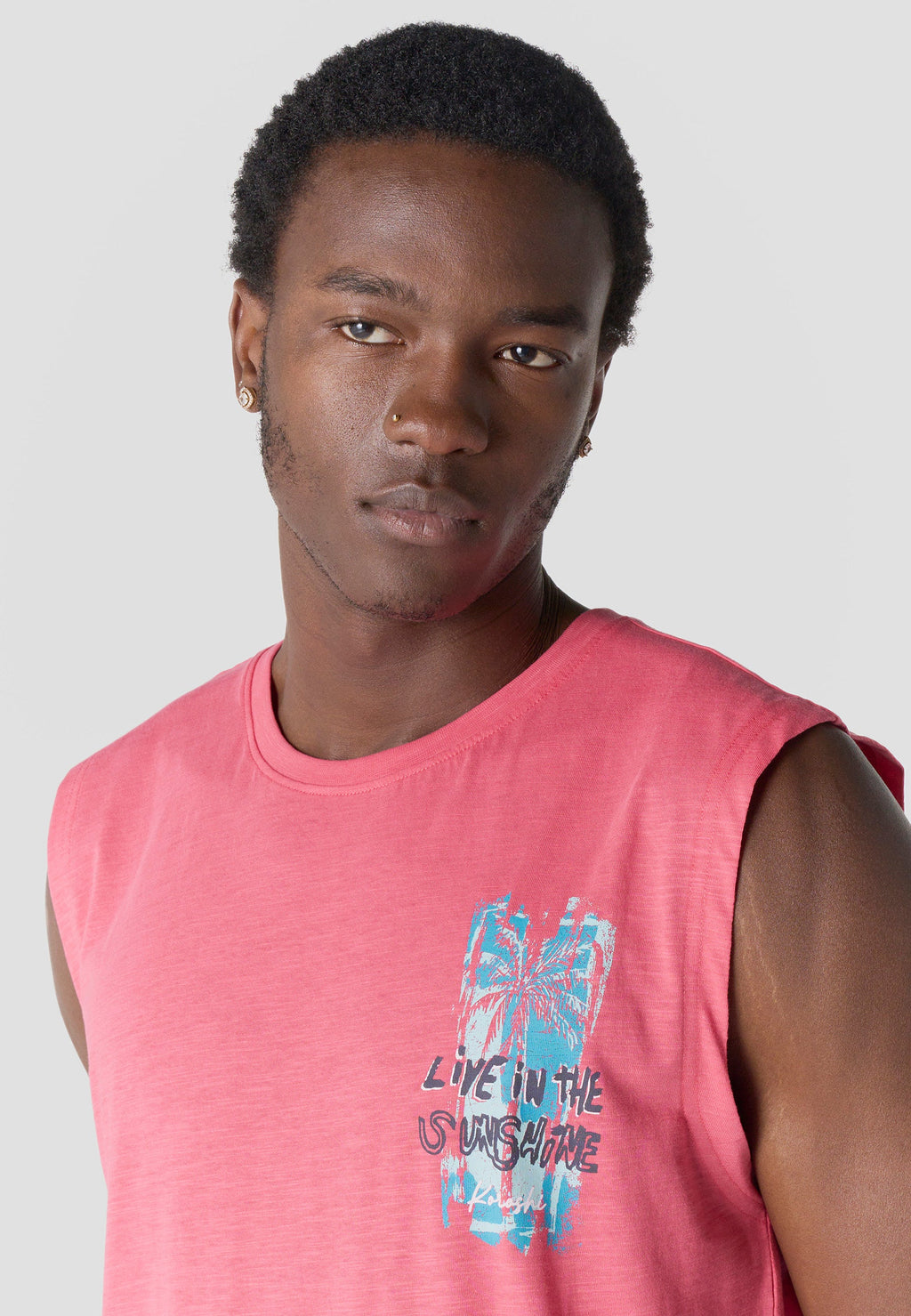 Camiseta Sin Mangas Estampado Californiano Hombre | KOROSHI