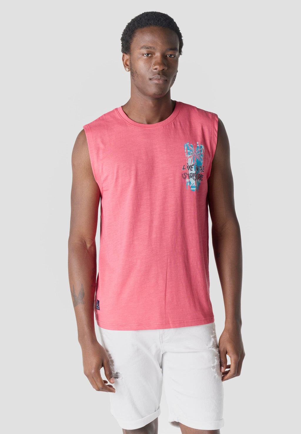 Camiseta Sin Mangas Estampado Californiano Hombre | KOROSHI