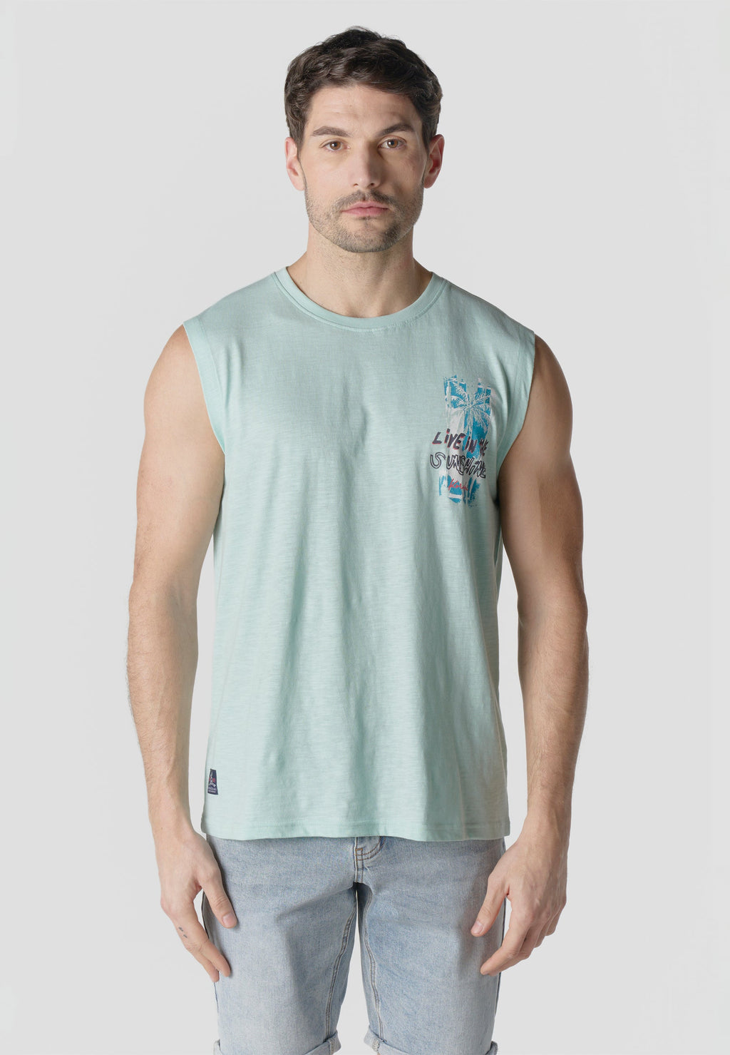 Camiseta Sin Mangas Estampado Californiano Hombre | KOROSHI