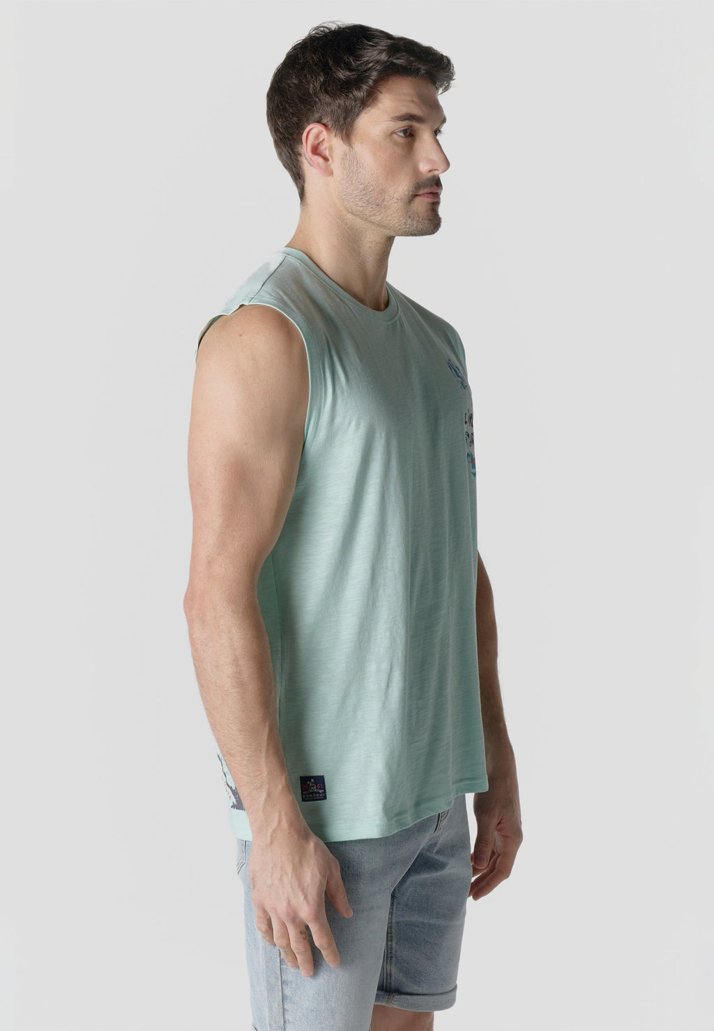 Camiseta Sin Mangas Estampado Californiano Hombre | KOROSHI