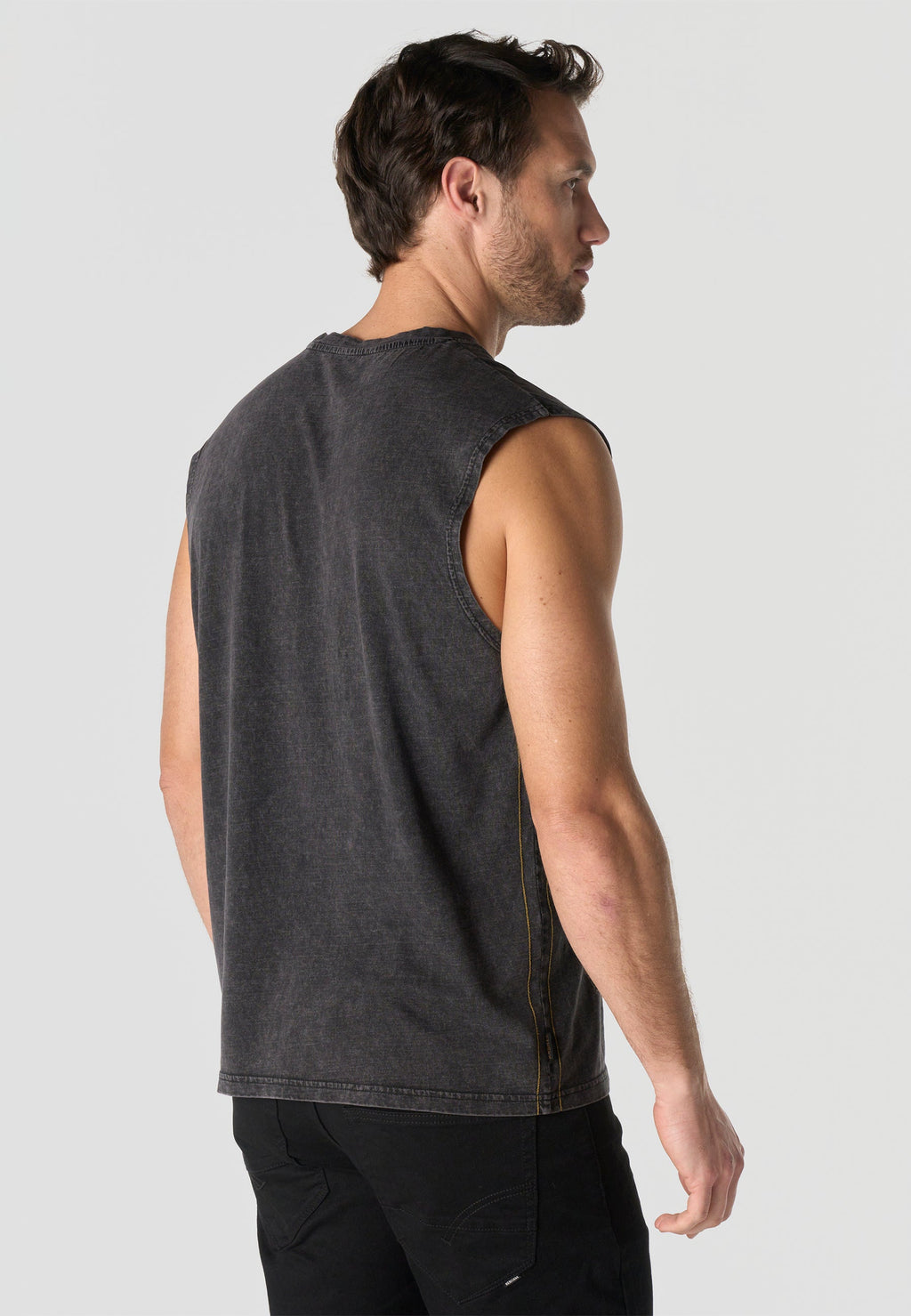 Camiseta Sin Mangas Estampada Negra Hombre | KOROSHI