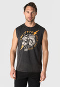 Camiseta Sin Mangas Estampada Negra Hombre | KOROSHI