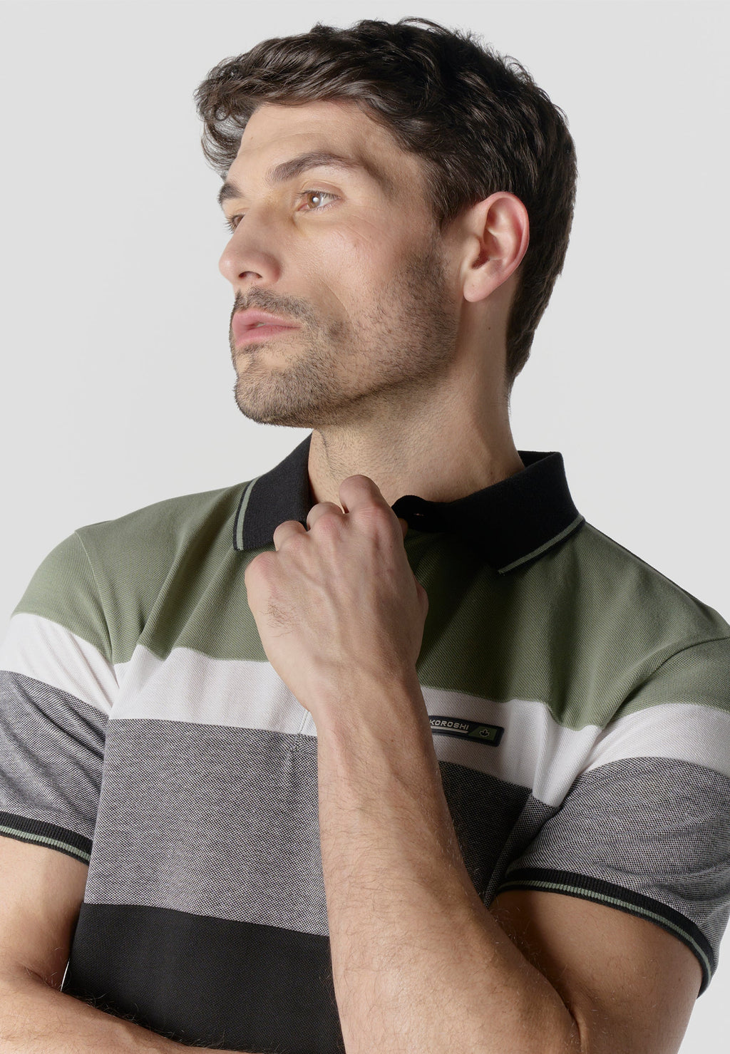 Polo Hombre Manga Corta Piqué Rayas Náutico – Koroshi 2611PC14