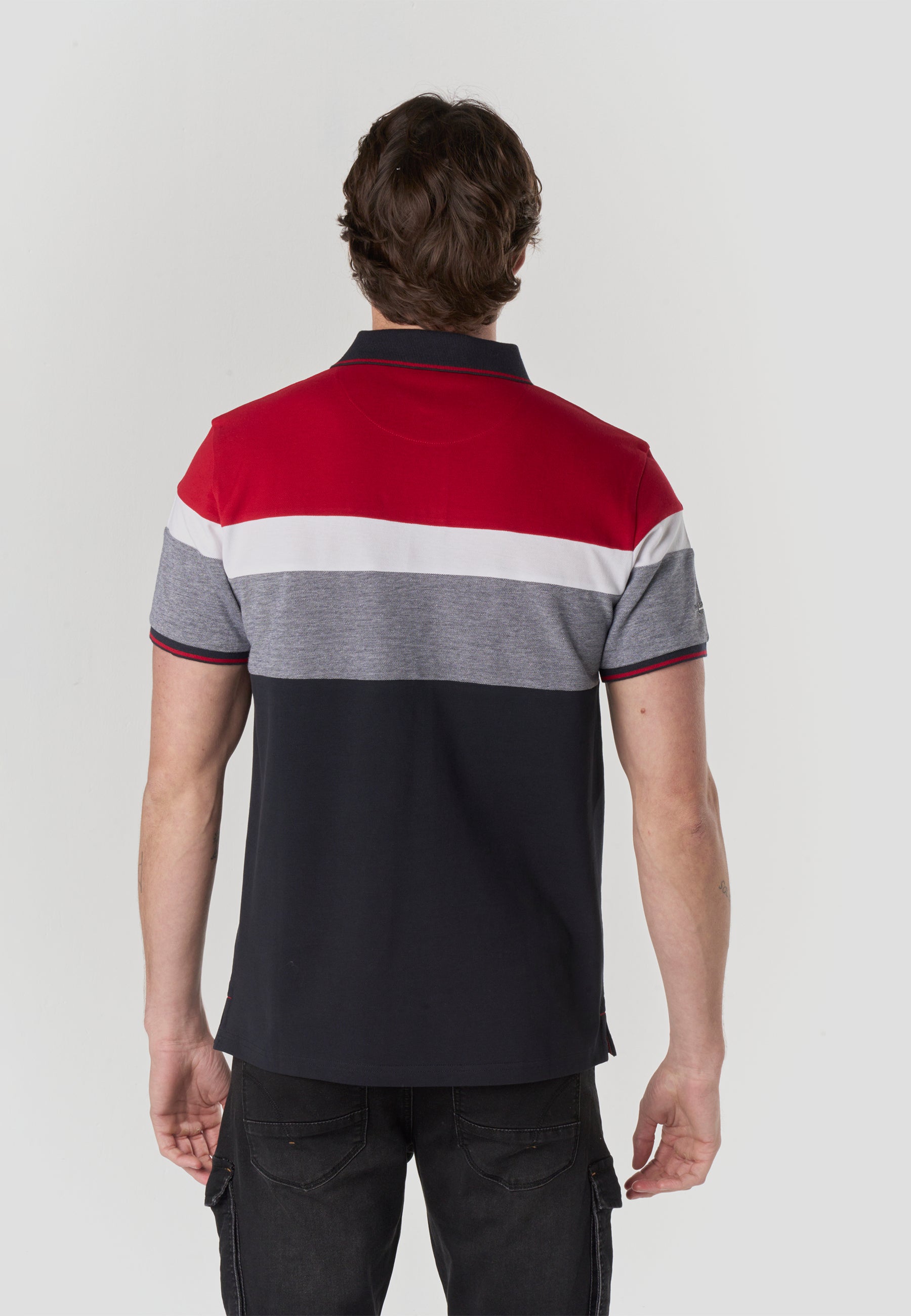 Polo Hombre Manga Corta Piqué Rayas Náutico – Koroshi 2611PC14