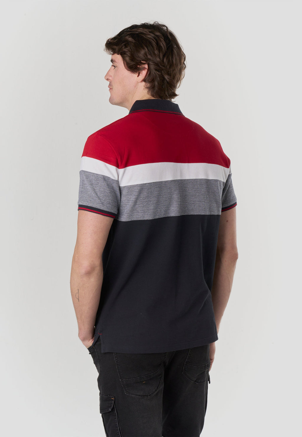 Polo Hombre Manga Corta Piqué Rayas Náutico – Koroshi 2611PC14
