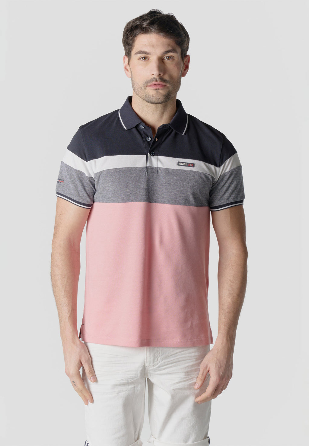 Polo Hombre Manga Corta Piqué Rayas Náutico – Koroshi 2611PC14