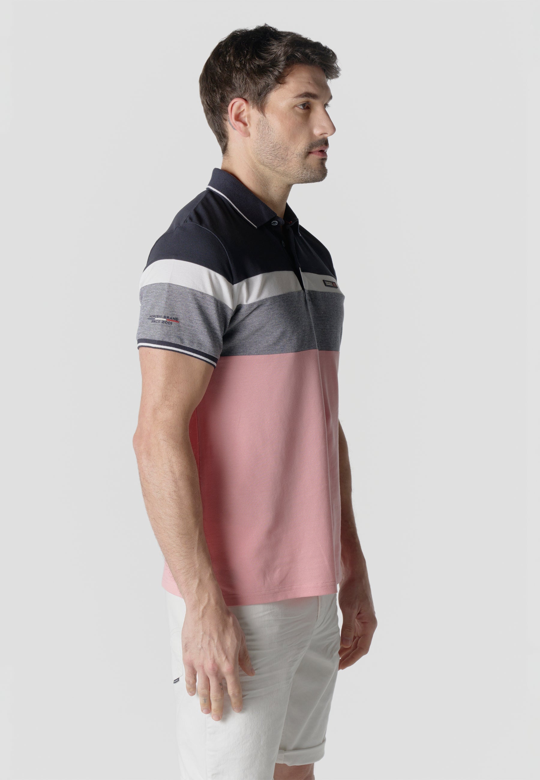 Polo Hombre Manga Corta Piqué Rayas Náutico – Koroshi 2611PC14
