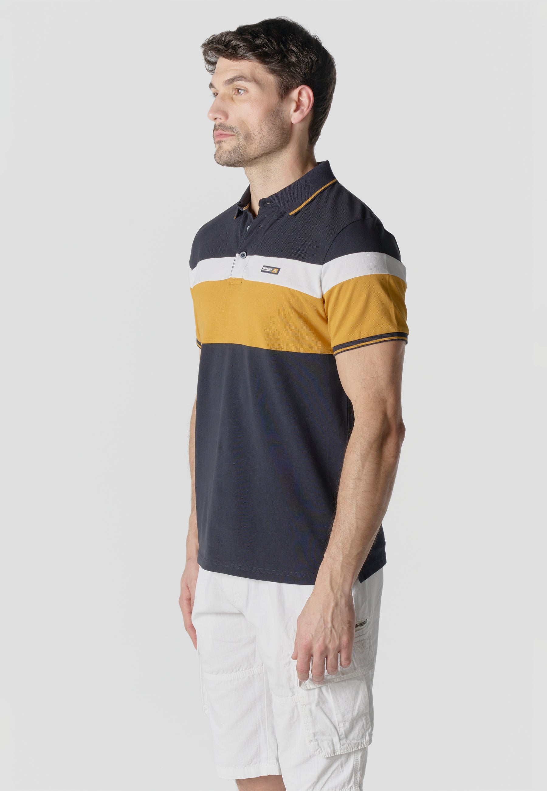 Polo Hombre Manga Corta Piqué Rayas Náutico – Koroshi 2611PC14