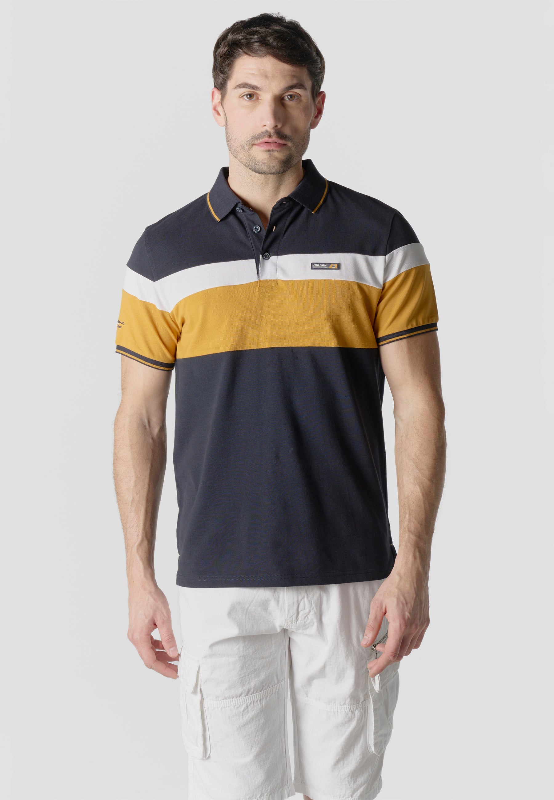 Polo Hombre Manga Corta Piqué Rayas Náutico – Koroshi 2611PC14