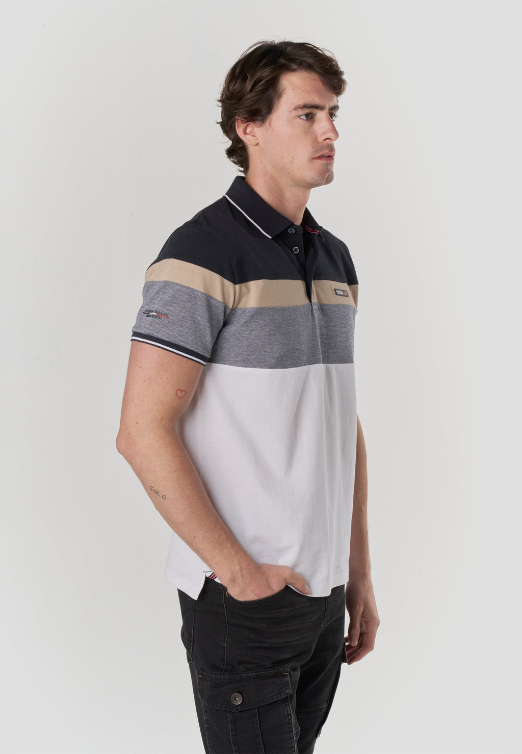Polo Hombre Manga Corta Piqué Rayas Náutico – Koroshi 2611PC14