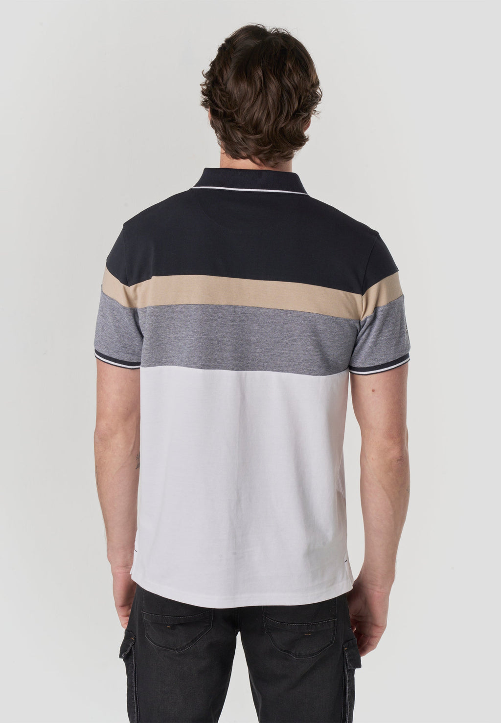 Polo Hombre Manga Corta Piqué Rayas Náutico – Koroshi 2611PC14
