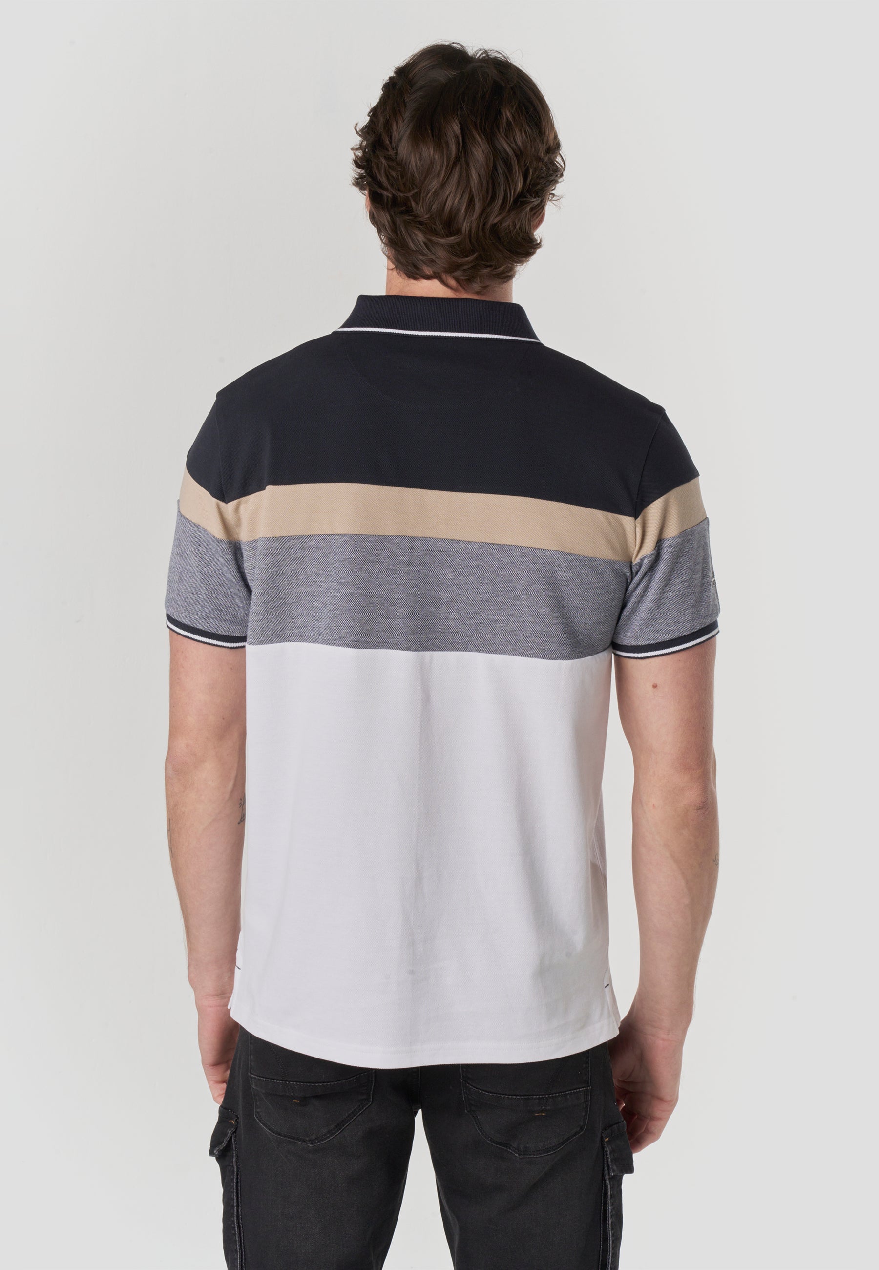 Polo Hombre Manga Corta Piqué Rayas Náutico – Koroshi 2611PC14