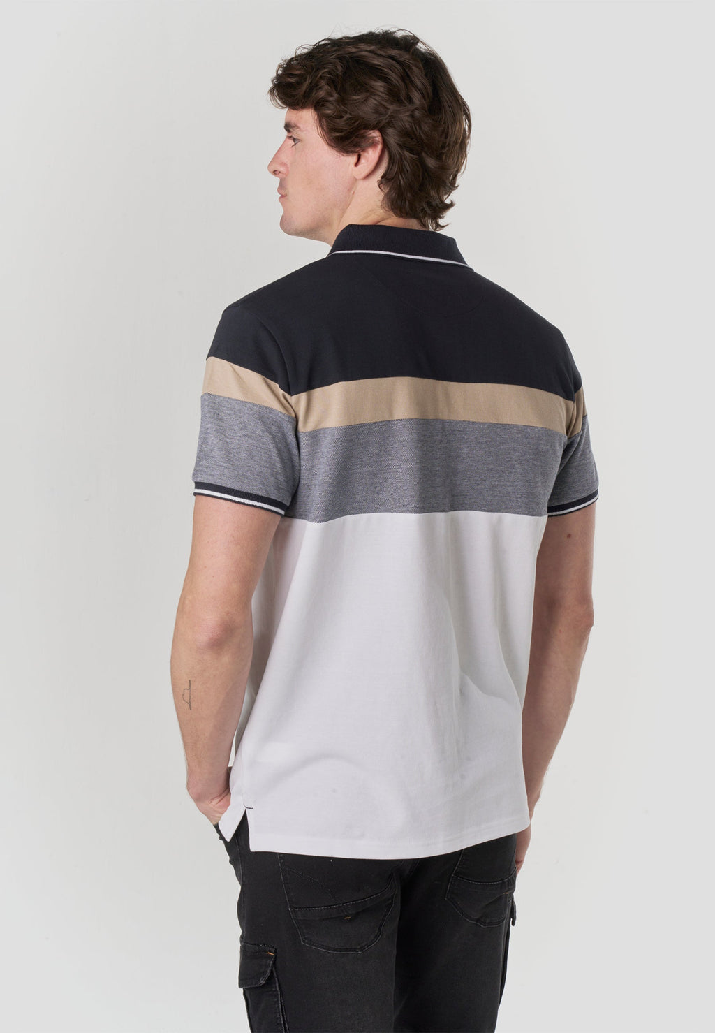 Polo Hombre Manga Corta Piqué Rayas Náutico – Koroshi 2611PC14