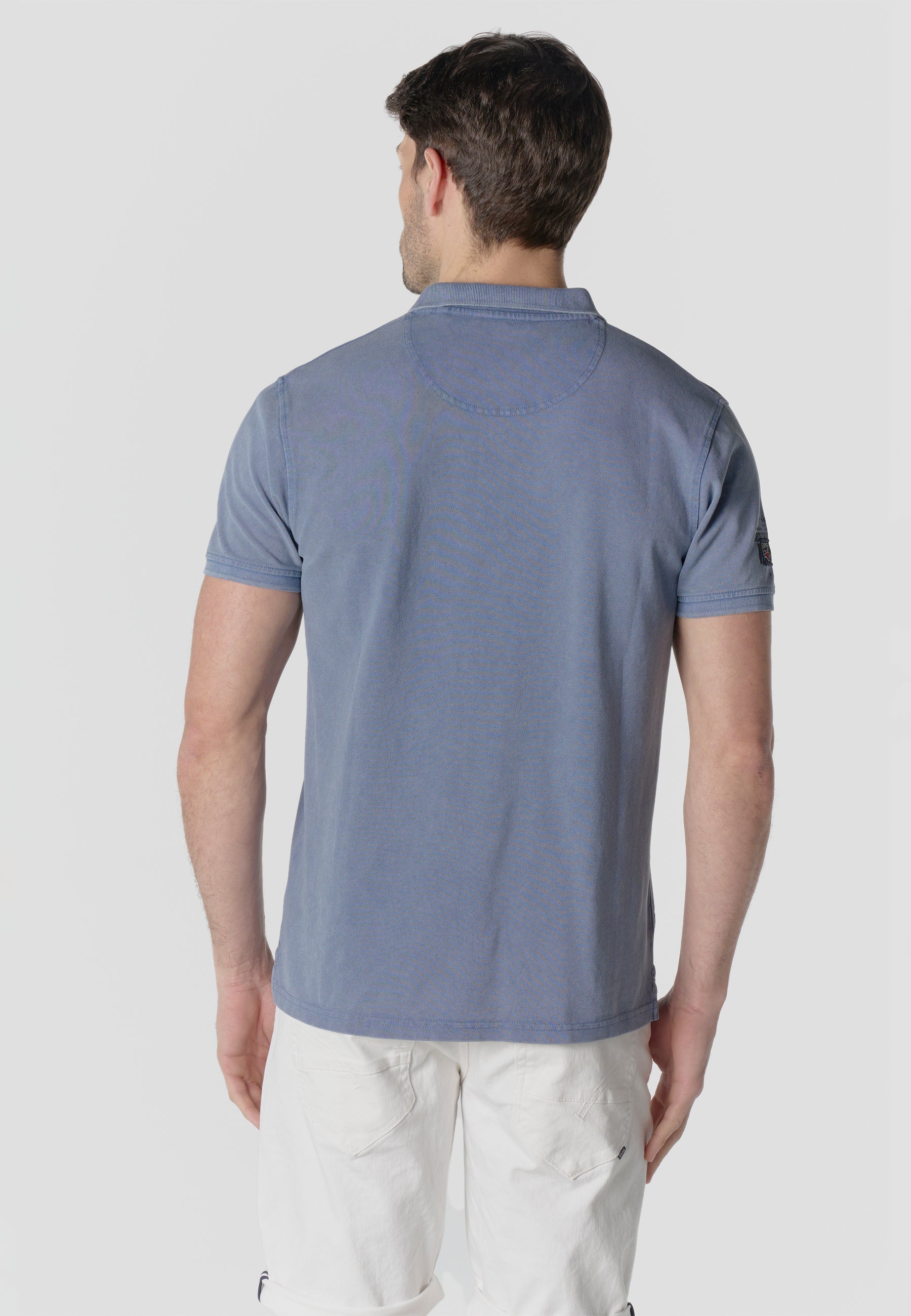 Polo Hombre Manga Corta Piqué Lavado Maxi Print Índigo – Koroshi