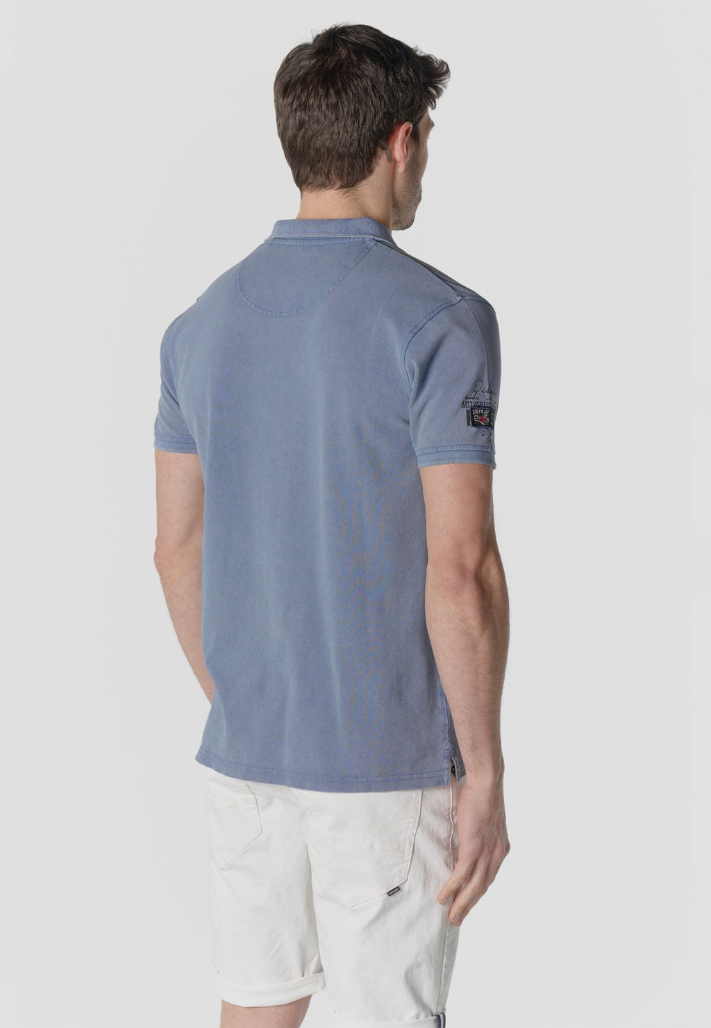 Polo Hombre Manga Corta Piqué Lavado Maxi Print Índigo – Koroshi