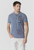 Polo Hombre Manga Corta Piqué Lavado Maxi Print Índigo – Koroshi