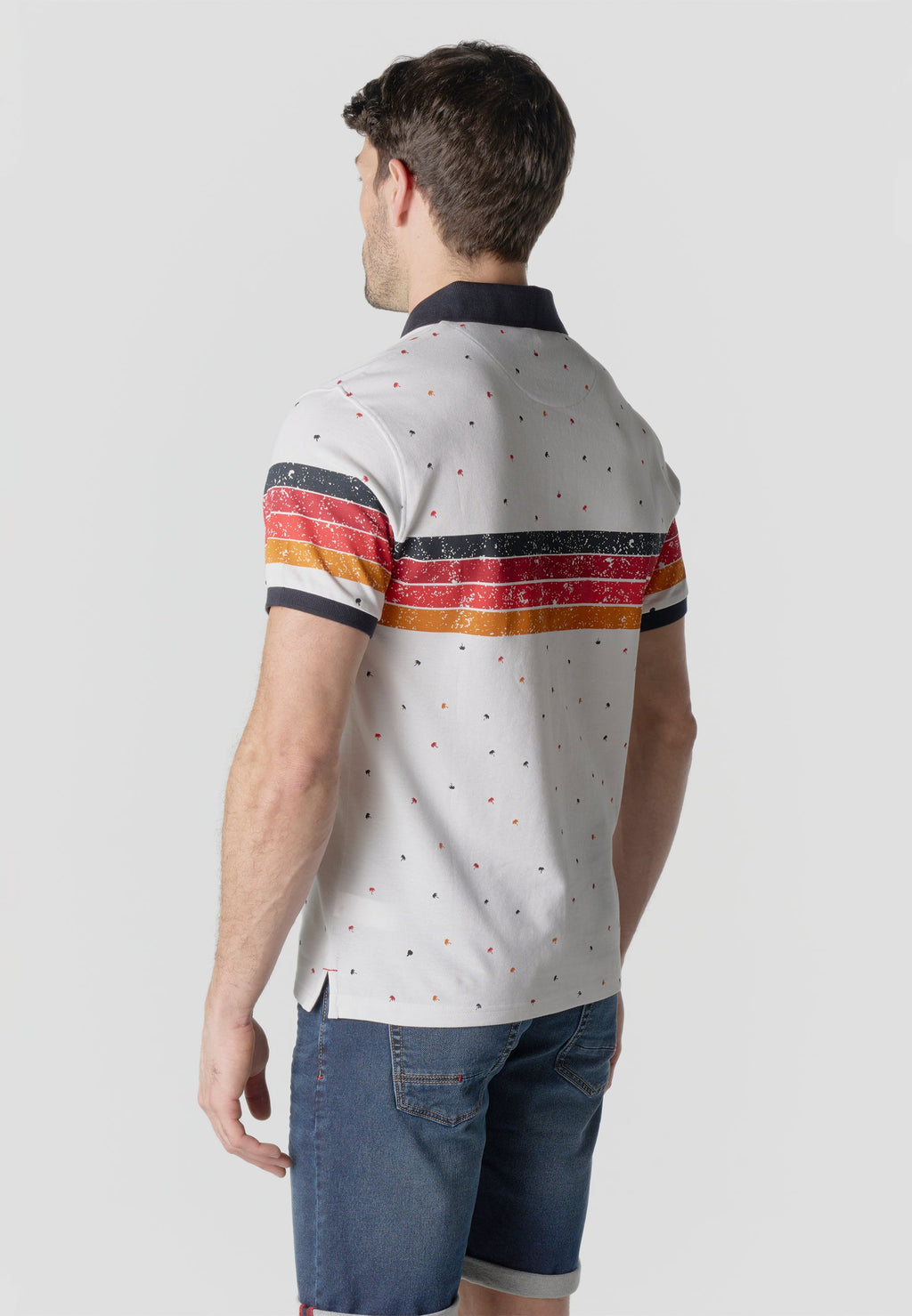 Polo Hombre Manga Corta Piqué Estampado Palmeras Crudo – Koroshi