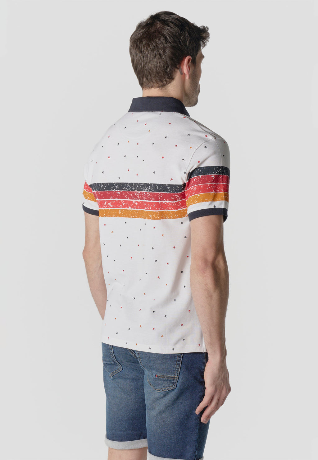 Polo Hombre Manga Corta Piqué Estampado Palmeras Crudo – Koroshi