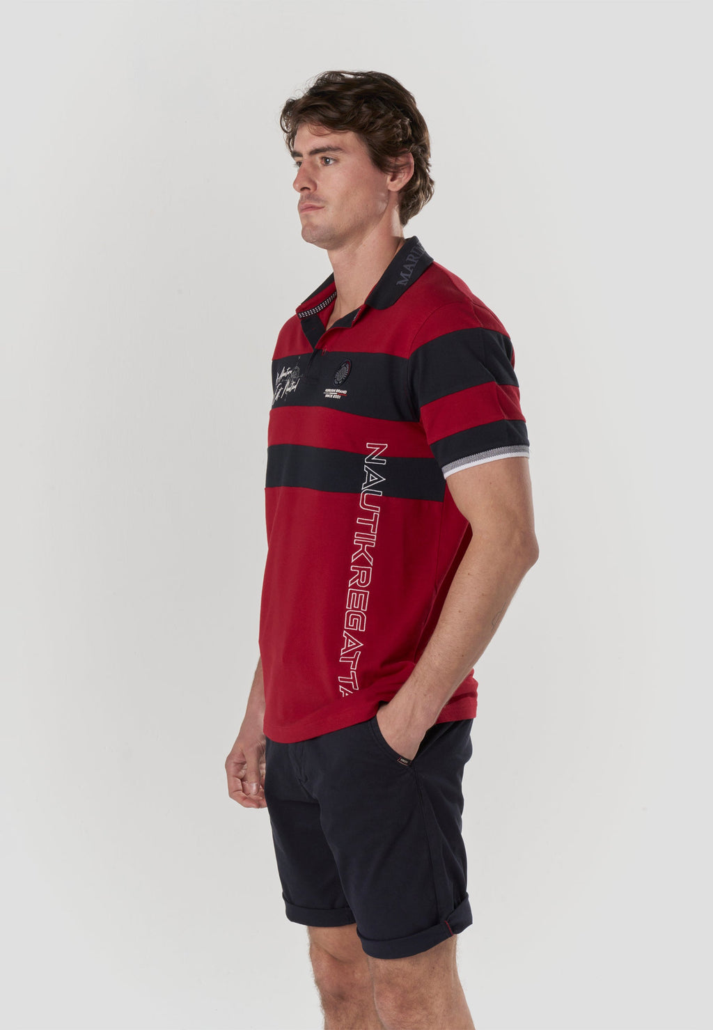 Polo Hombre Manga Corta Piqué Rayas Náutico – Koroshi 2611PC21