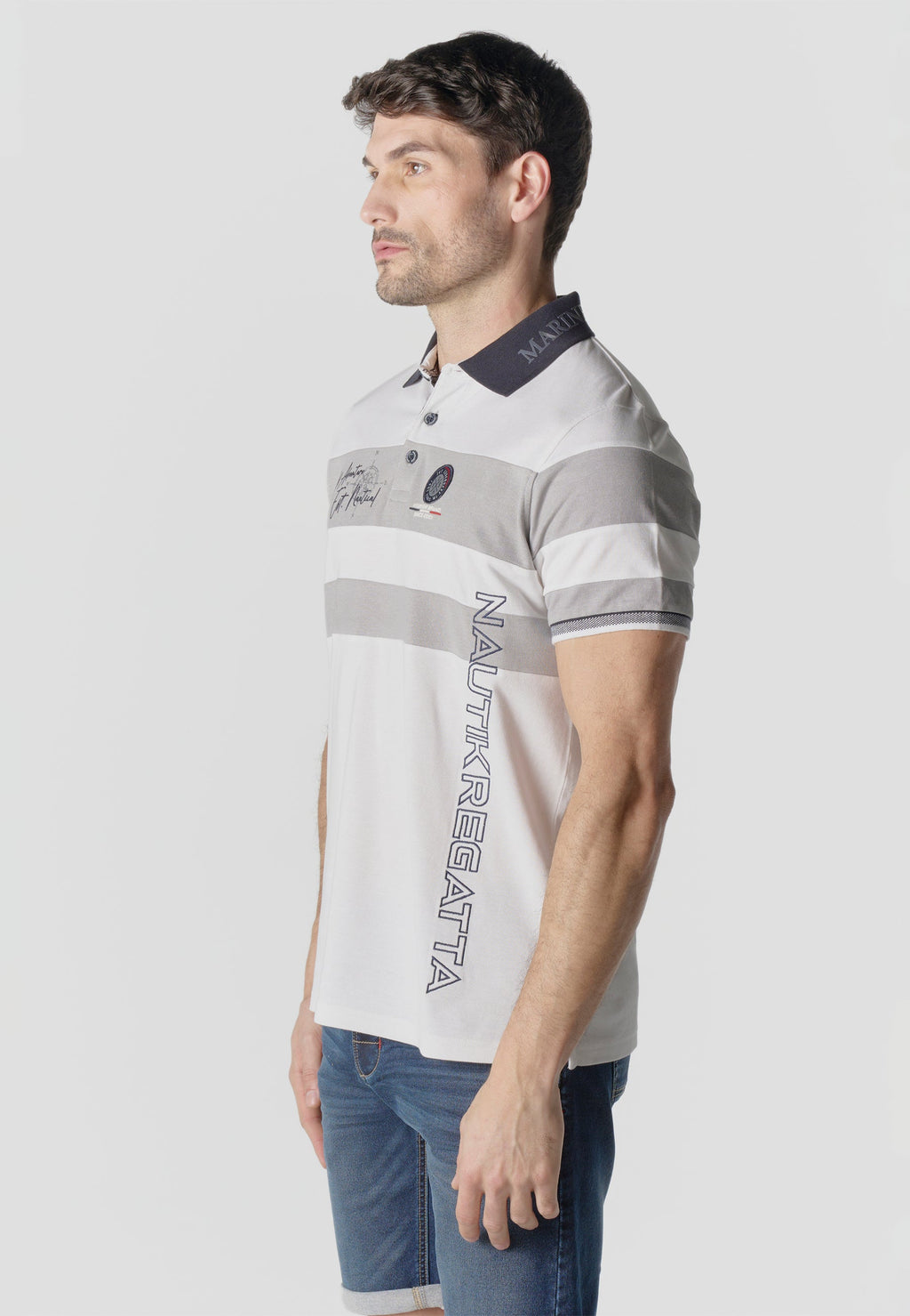 Polo Hombre Manga Corta Piqué Rayas Náutico – Koroshi 2611PC21
