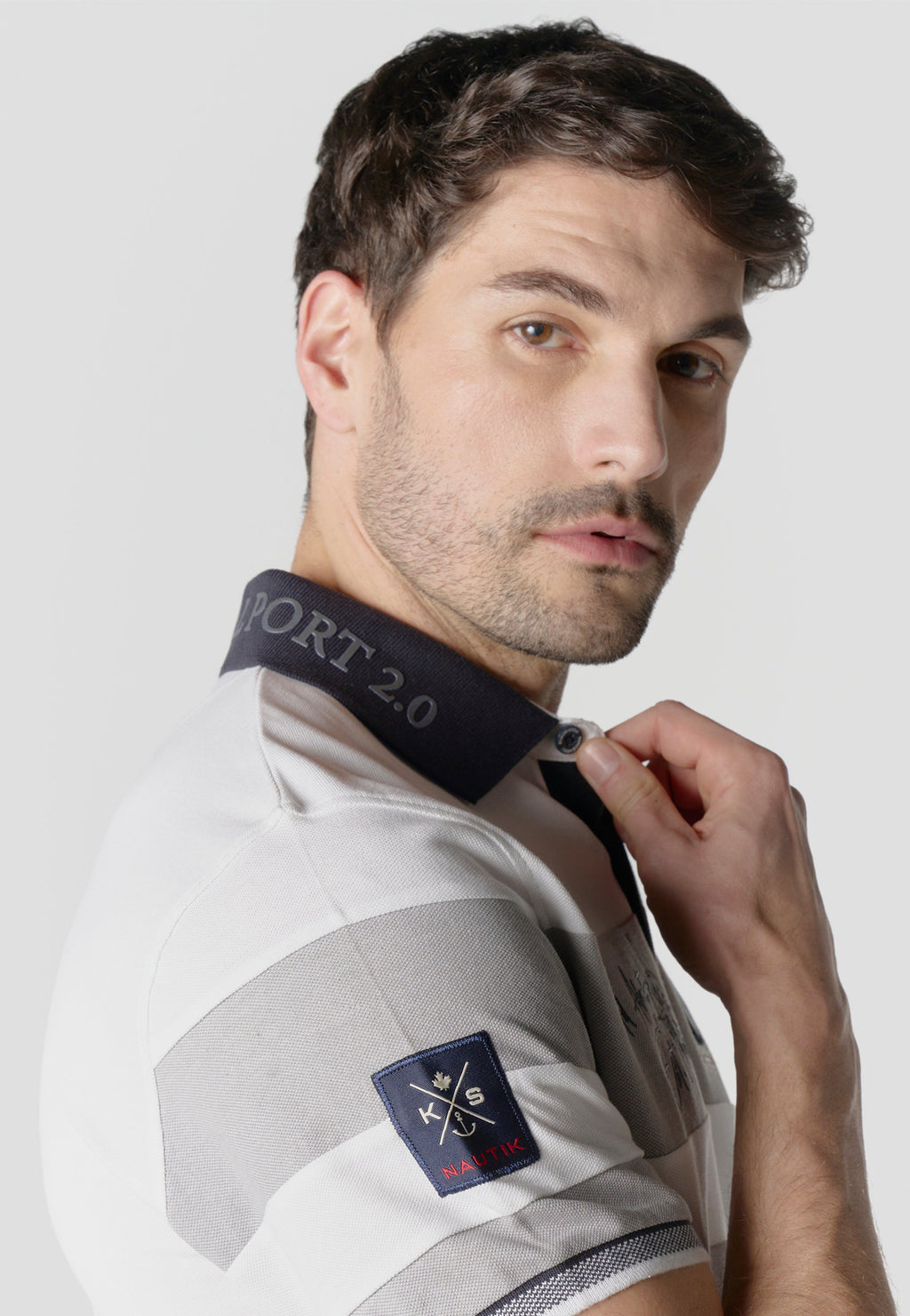 Polo Hombre Manga Corta Piqué Rayas Náutico – Koroshi 2611PC21