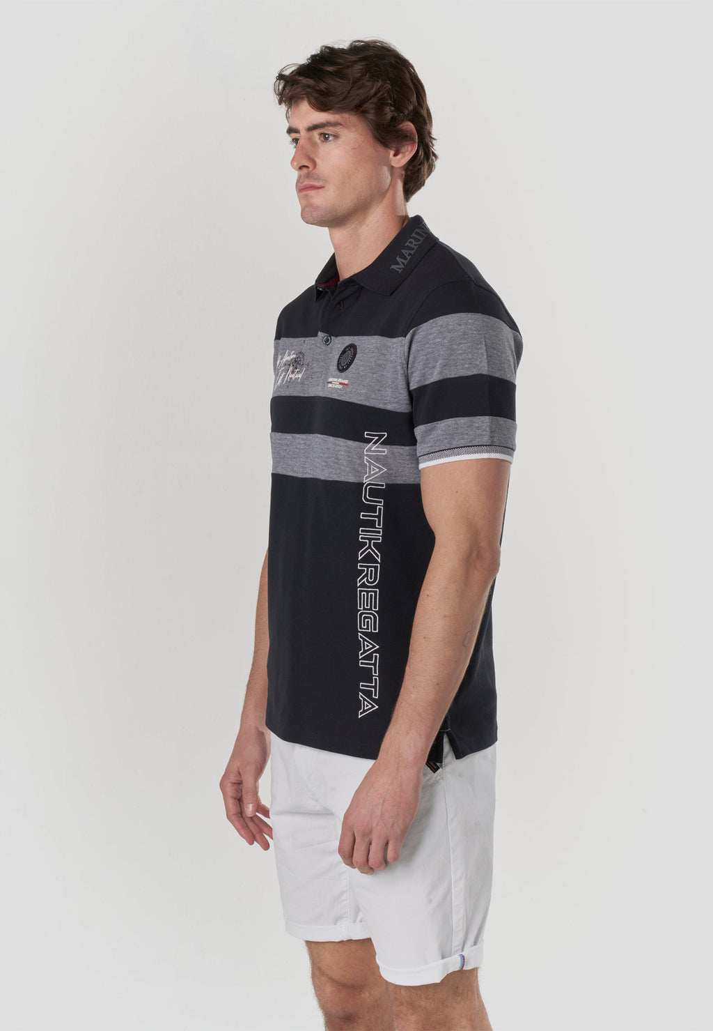 Polo Hombre Manga Corta Piqué Rayas Náutico – Koroshi 2611PC21