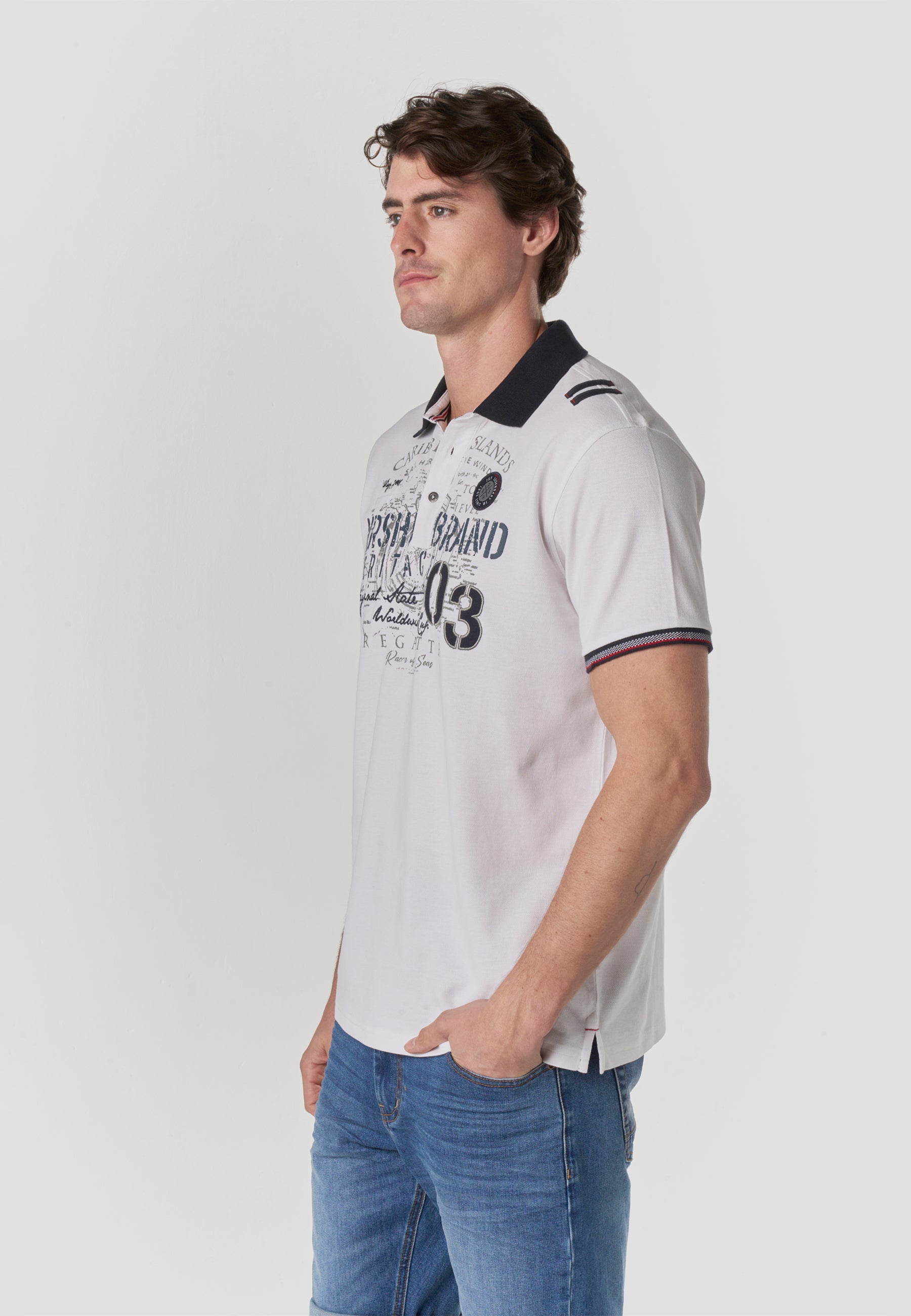 Polo Hombre Manga Corta Náutico Bordado Algodón – Koroshi 2611PC22