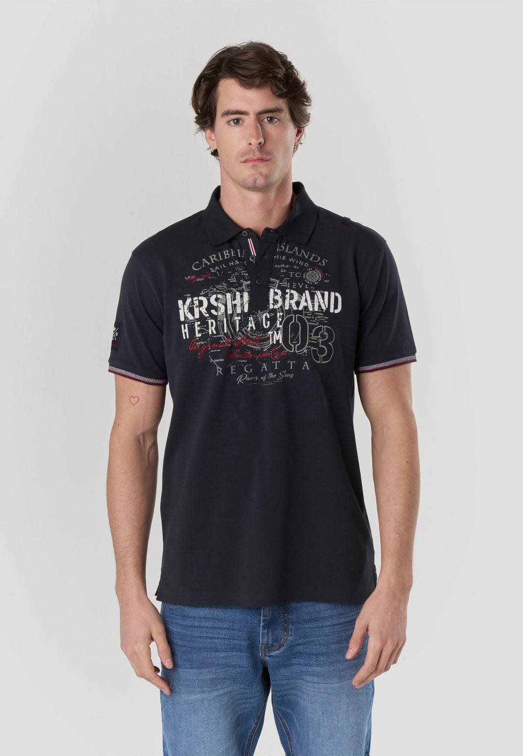 Polo Hombre Manga Corta Náutico Bordado Algodón – Koroshi 2611PC22
