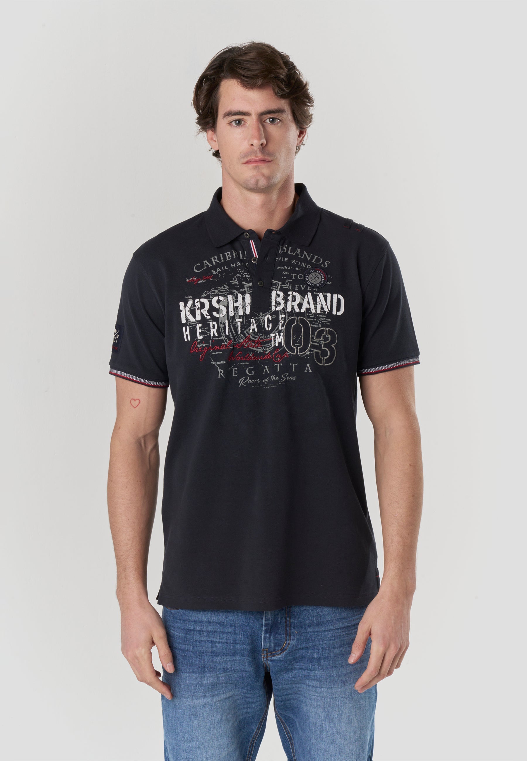 Polo Hombre Manga Corta Náutico Bordado Algodón – Koroshi 2611PC22