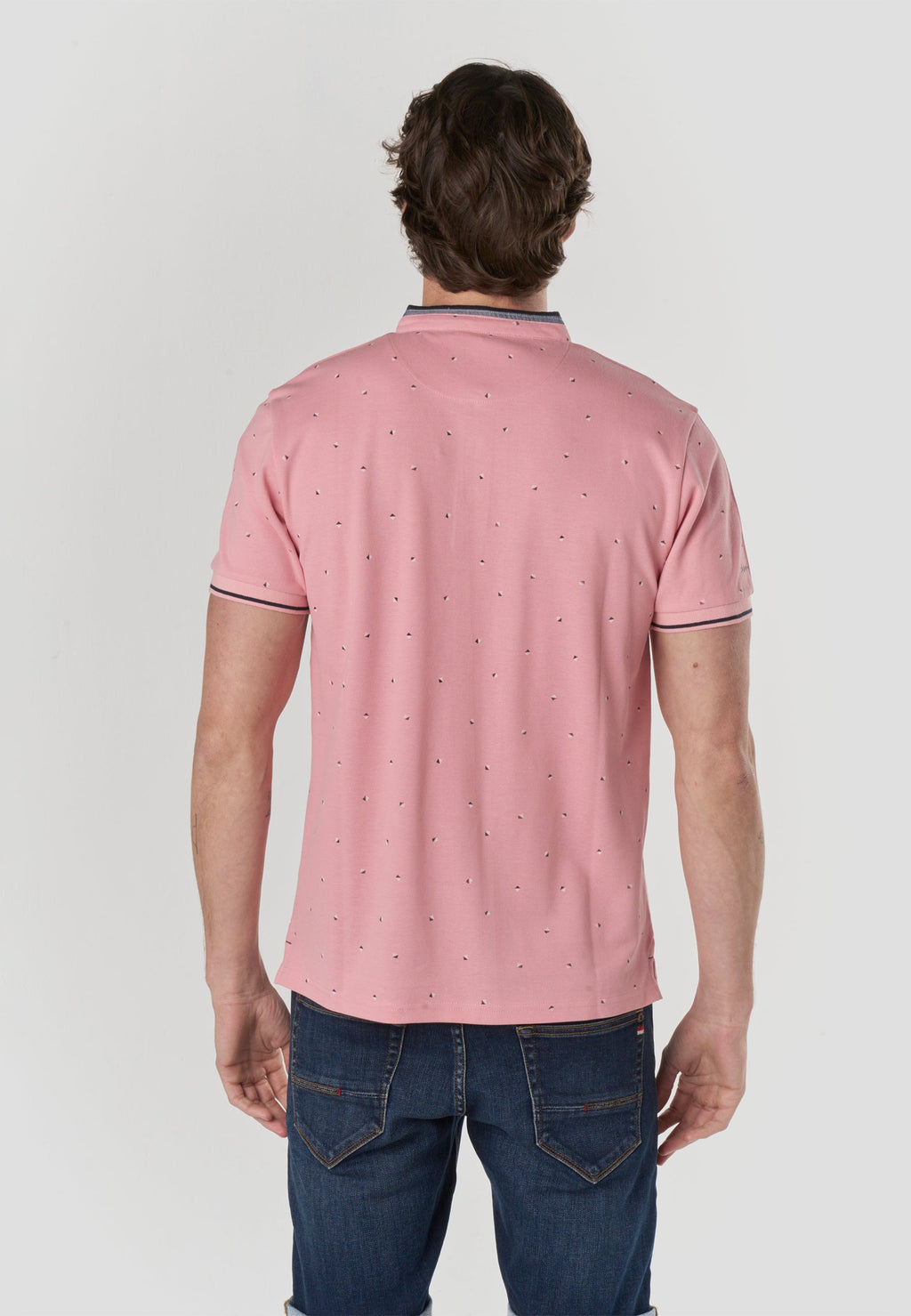 Polo Hombre Manga Corta Cuello Mao Micro Estampado – Koroshi 2611PC23
