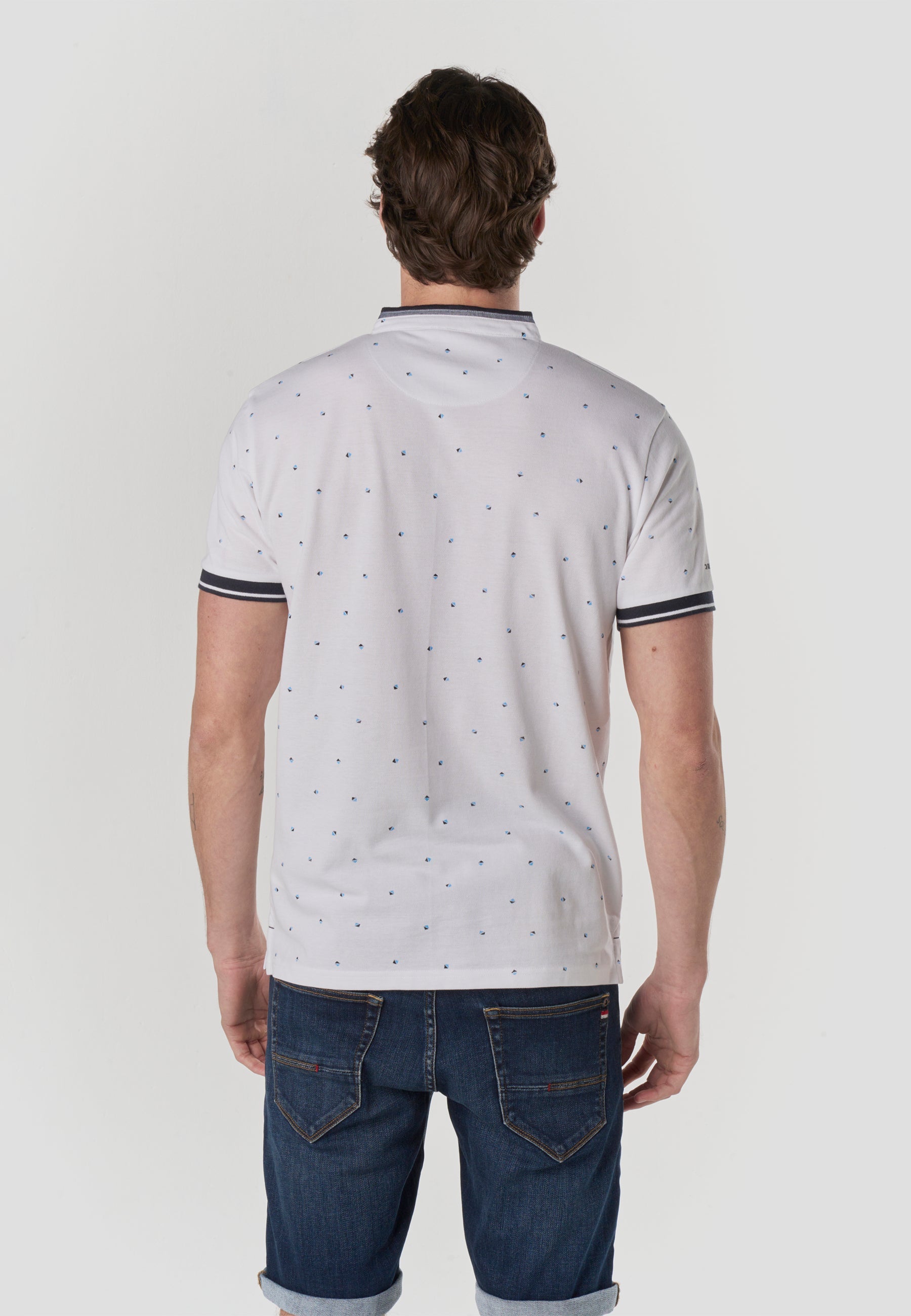 Polo Hombre Manga Corta Cuello Mao Micro Estampado – Koroshi 2611PC23