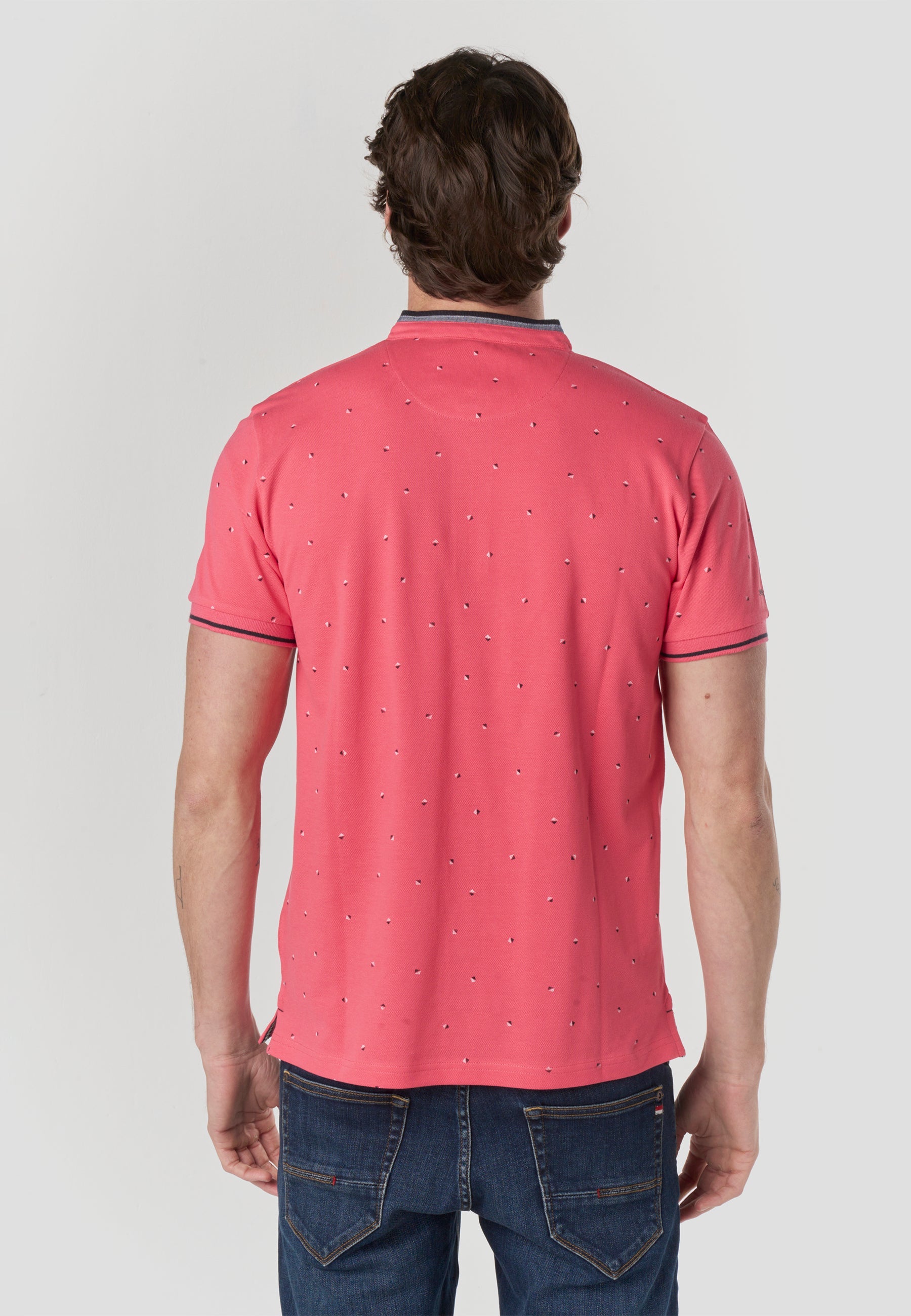 Polo Hombre Manga Corta Cuello Mao Micro Estampado – Koroshi 2611PC23