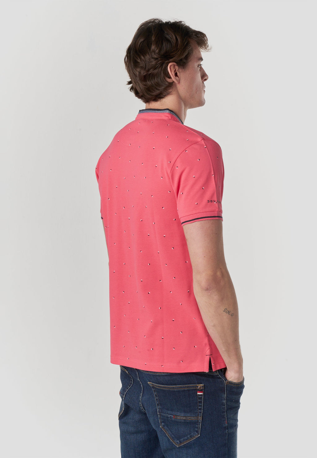 Polo Hombre Manga Corta Cuello Mao Micro Estampado – Koroshi 2611PC23