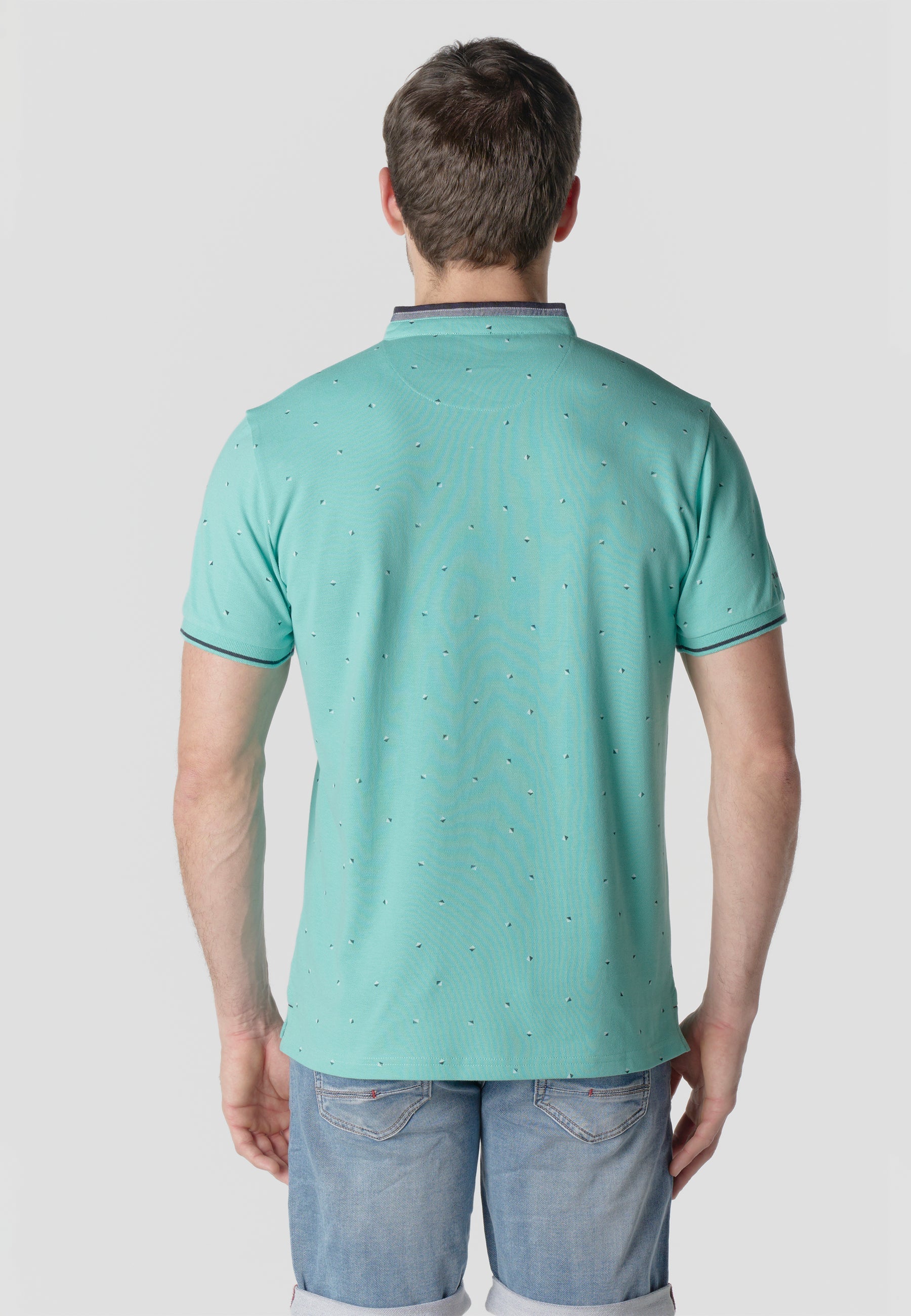 Polo Hombre Manga Corta Cuello Mao Micro Estampado – Koroshi 2611PC23
