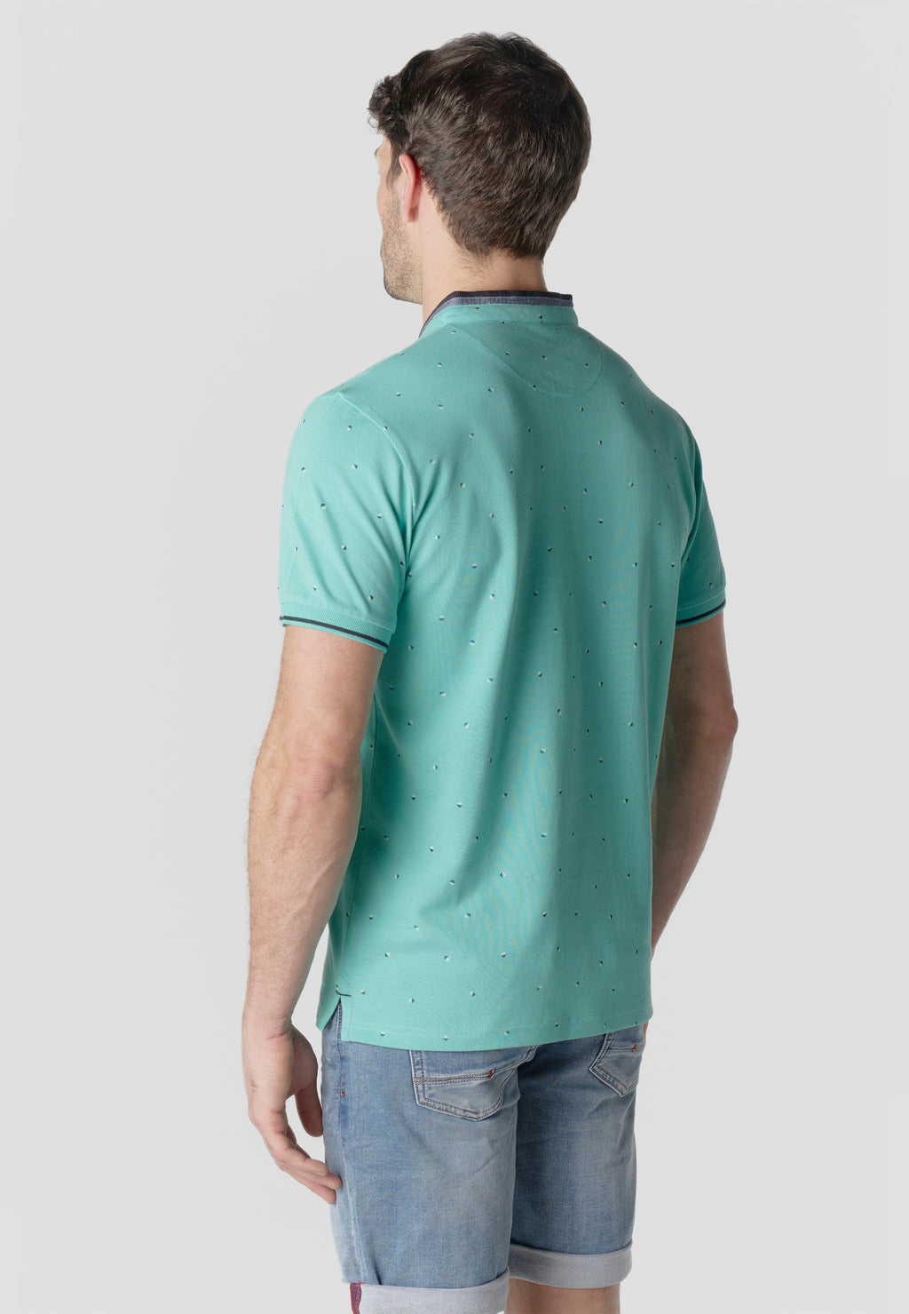 Polo Hombre Manga Corta Cuello Mao Micro Estampado – Koroshi 2611PC23