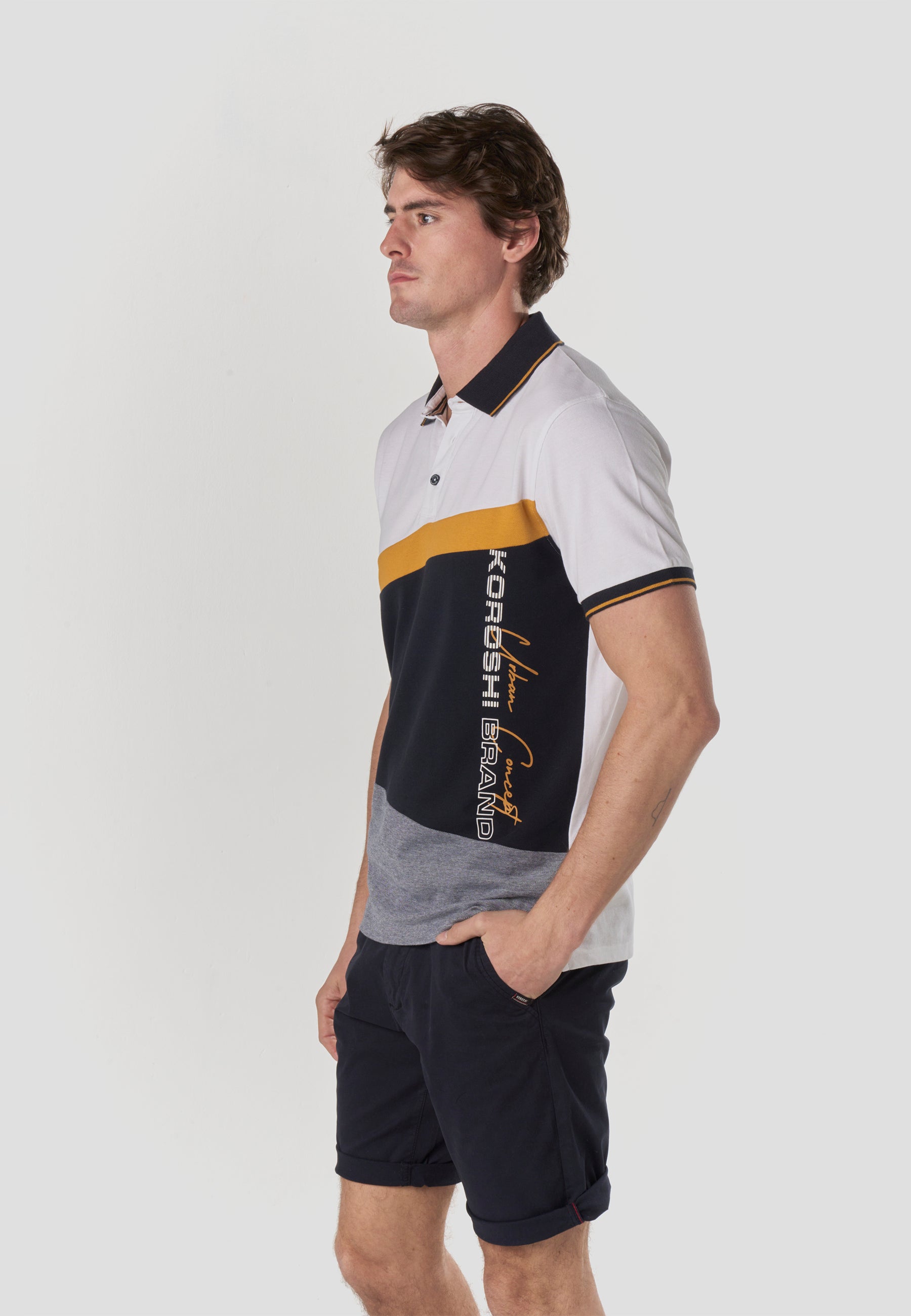 Polo Hombre Manga Corta Color Block Náutico – Koroshi 2611PC24