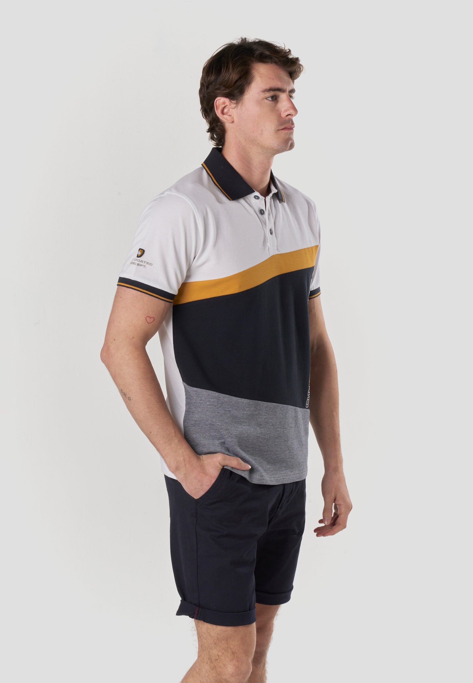 Polo Hombre Manga Corta Color Block Náutico – Koroshi 2611PC24