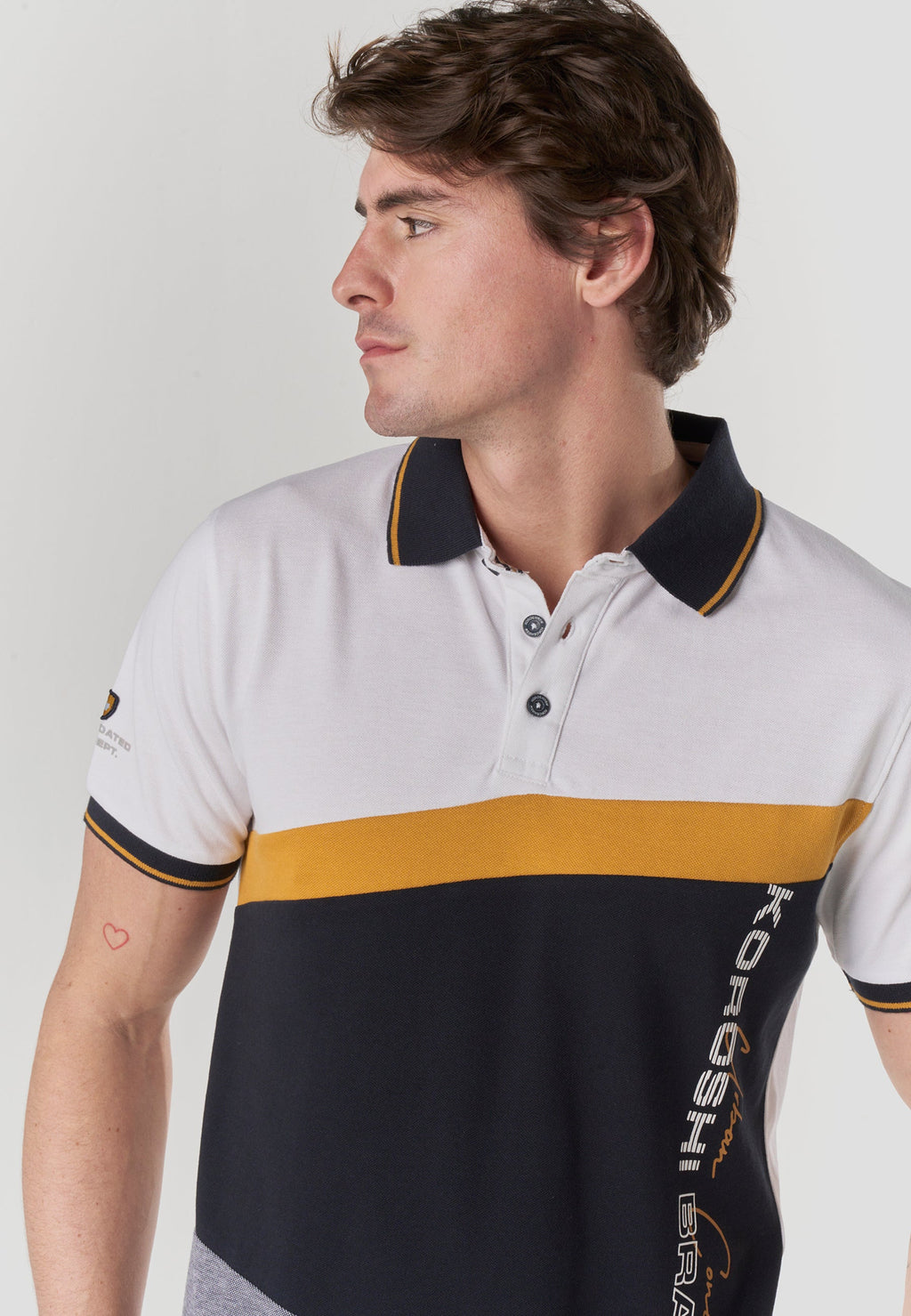 Polo Hombre Manga Corta Color Block Náutico – Koroshi 2611PC24