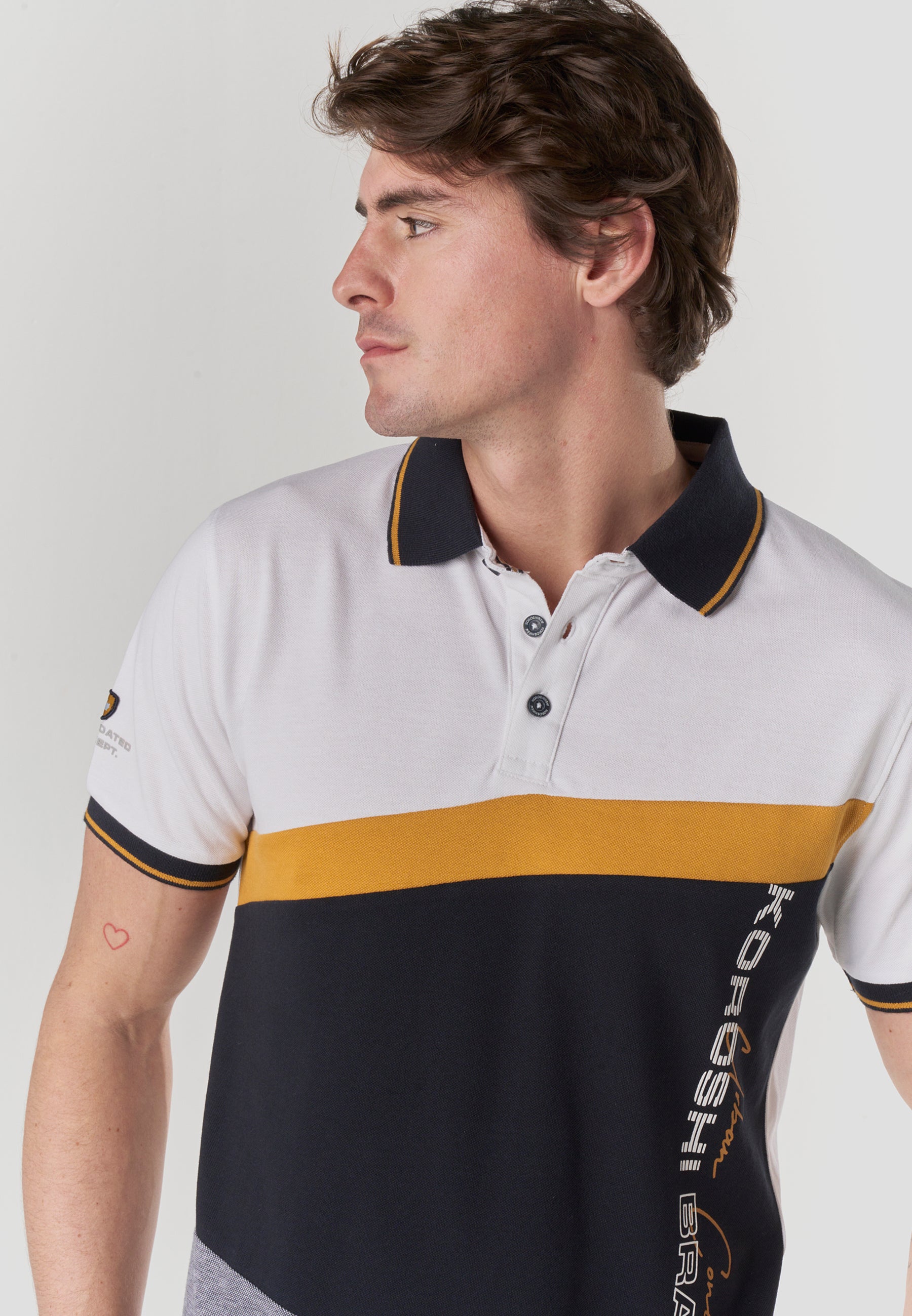 Polo Hombre Manga Corta Color Block Náutico – Koroshi 2611PC24