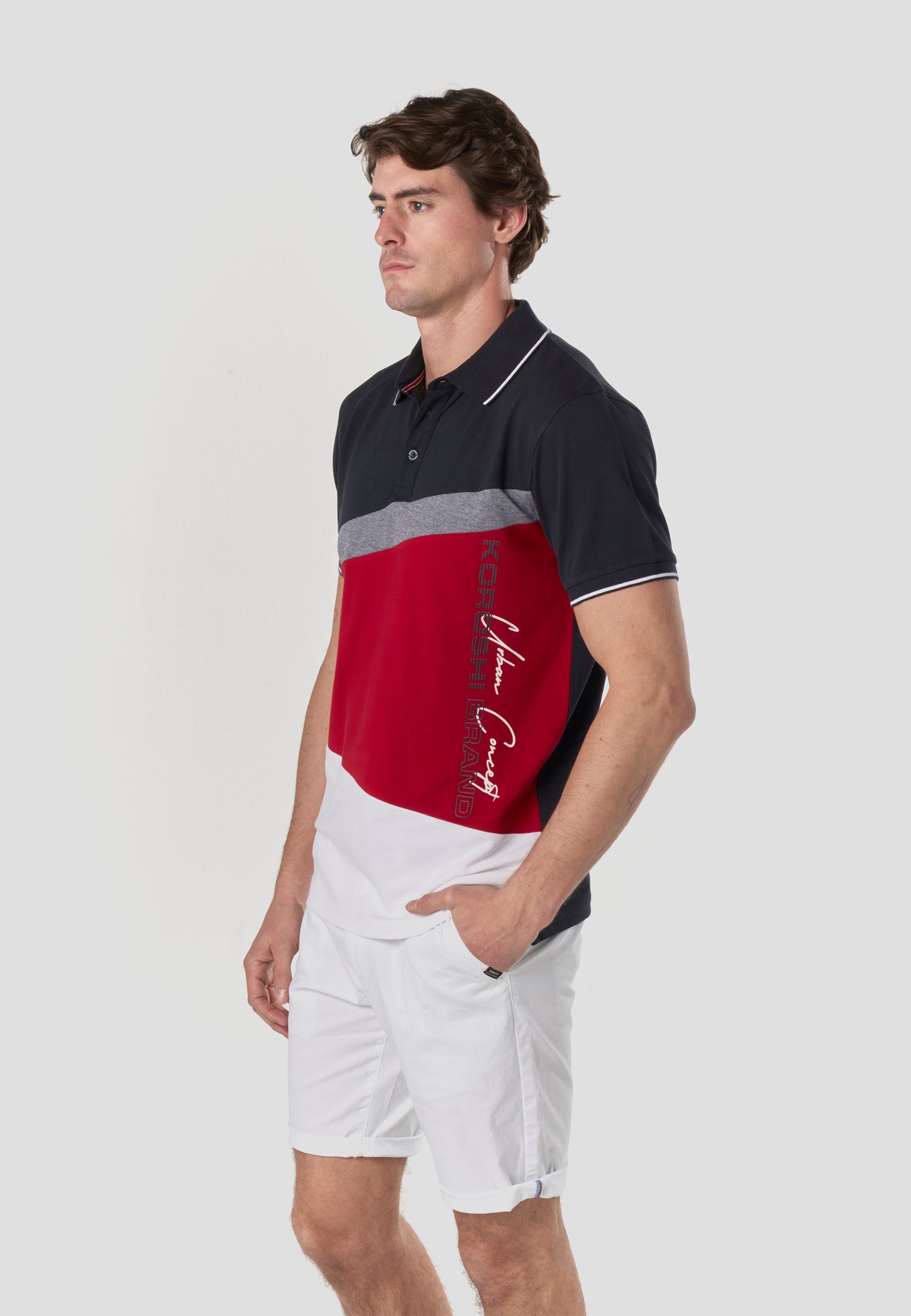 Polo Hombre Manga Corta Color Block Náutico – Koroshi 2611PC24