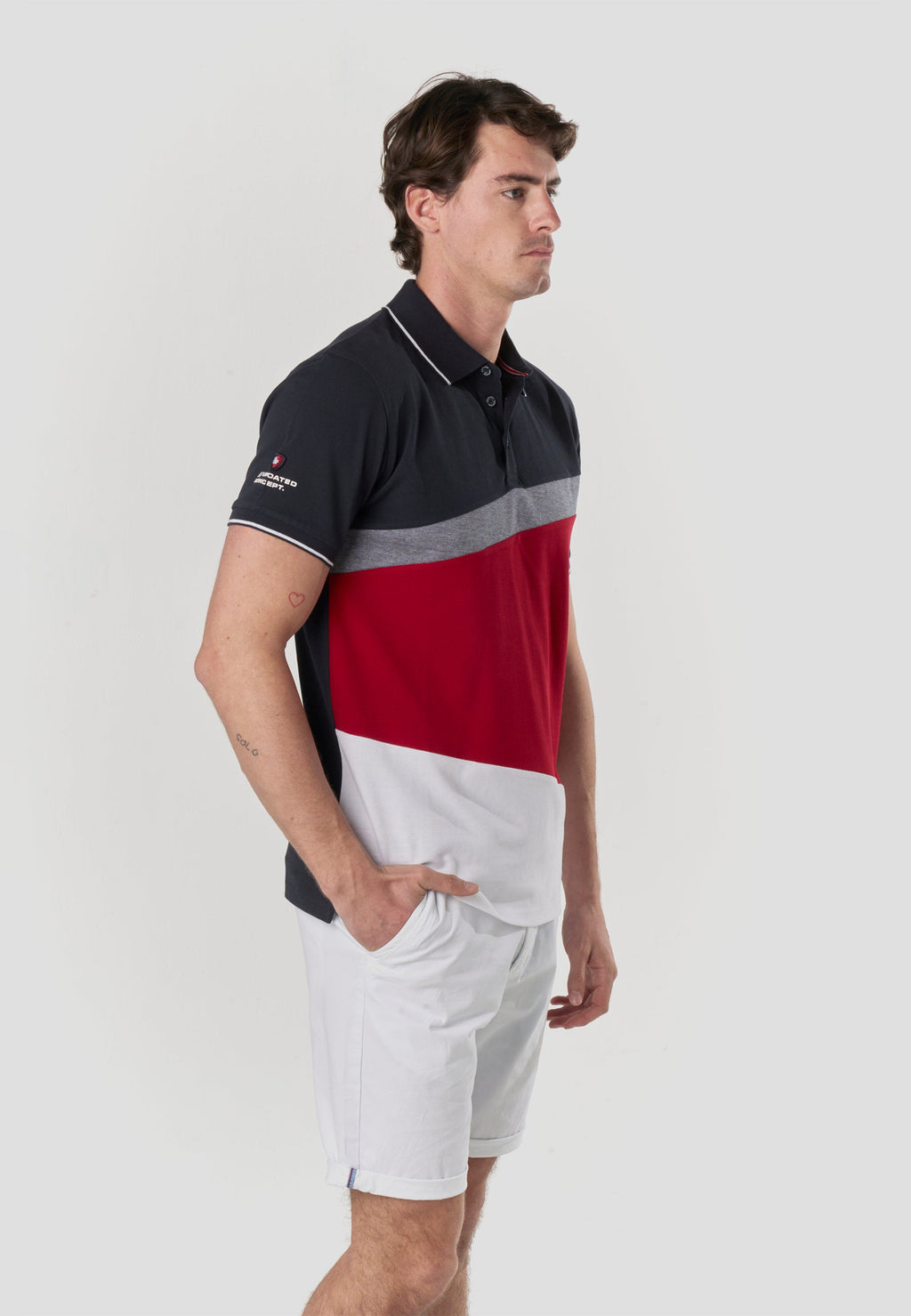 Polo Hombre Manga Corta Color Block Náutico – Koroshi 2611PC24
