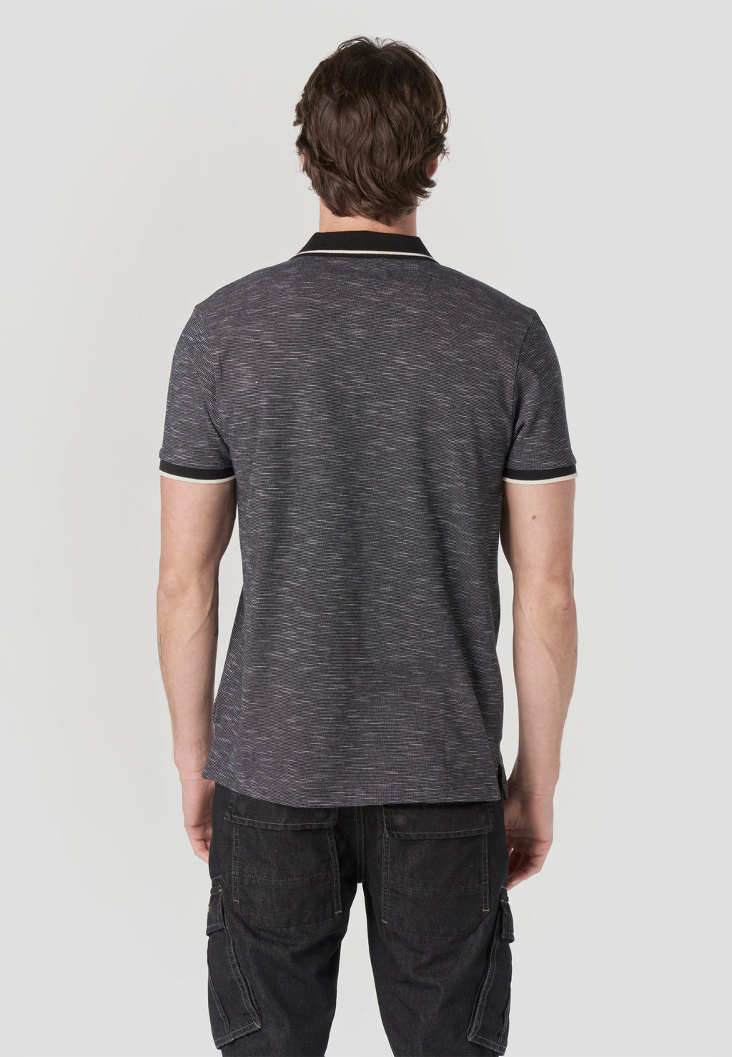 Polo Hombre Manga Corta Cuello Cremallera Jaspeado – Koroshi 2611PC25