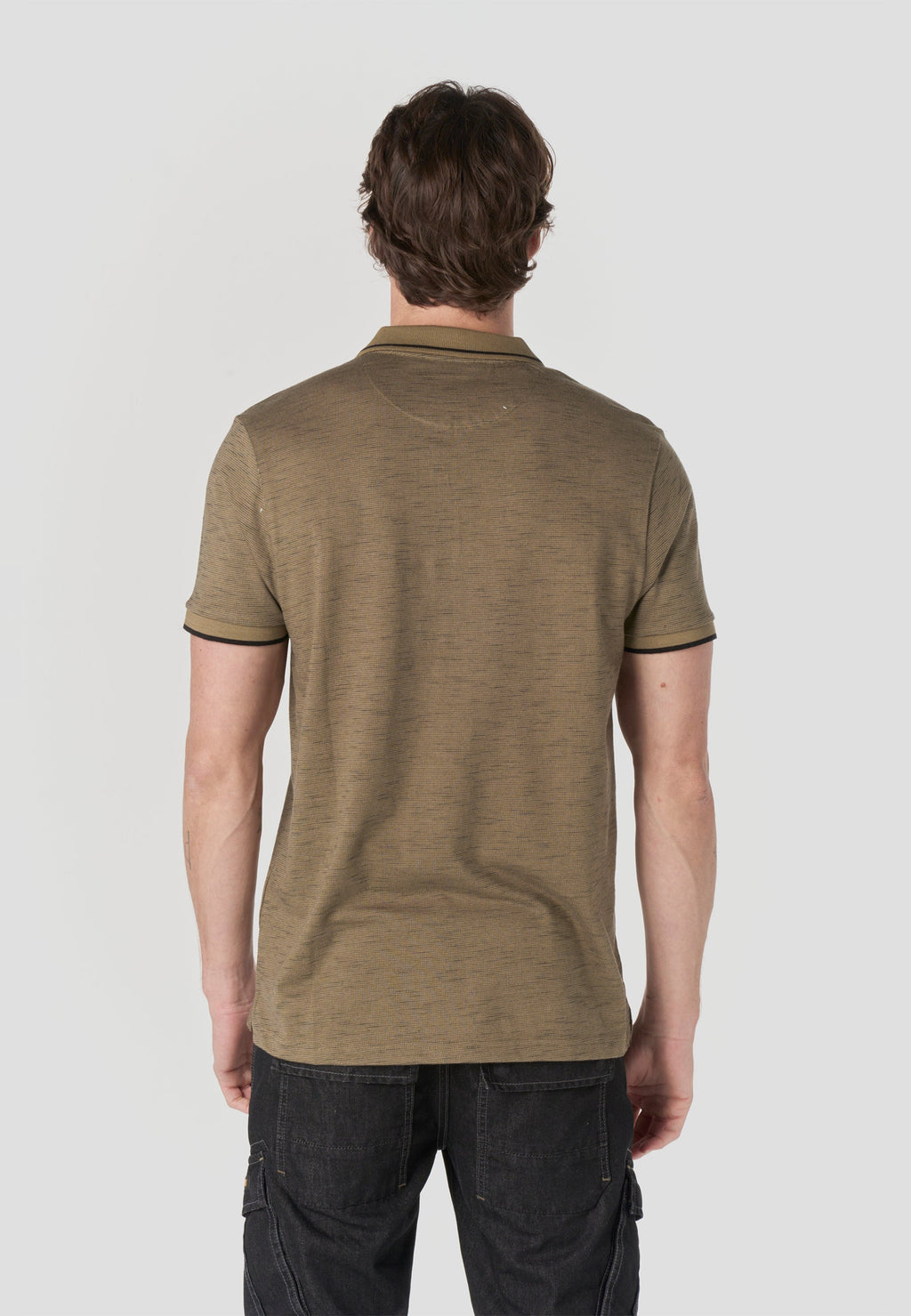 Polo Hombre Manga Corta Cuello Cremallera Jaspeado – Koroshi 2611PC25
